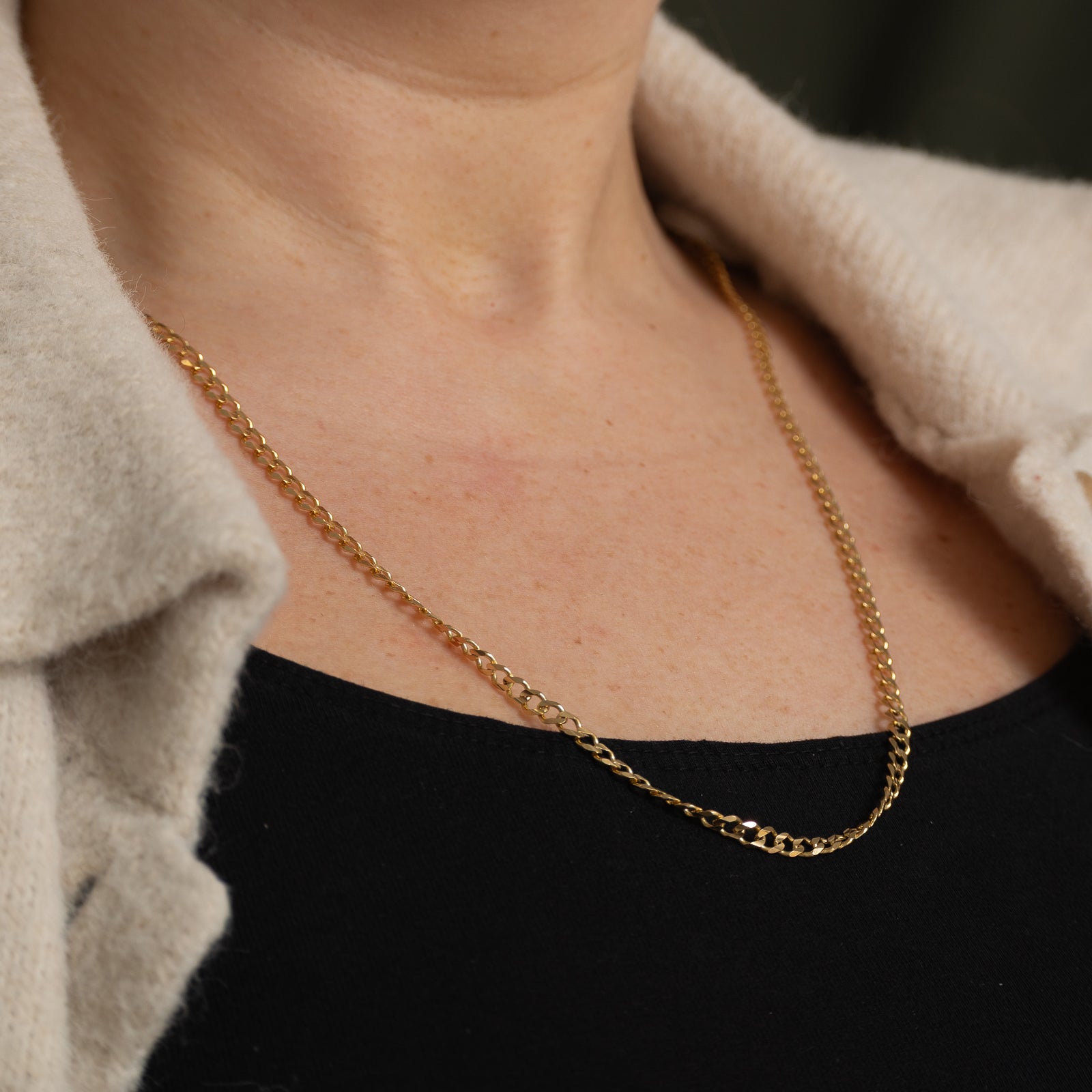 14k Yellow Gold Curb Link Chain | 20"