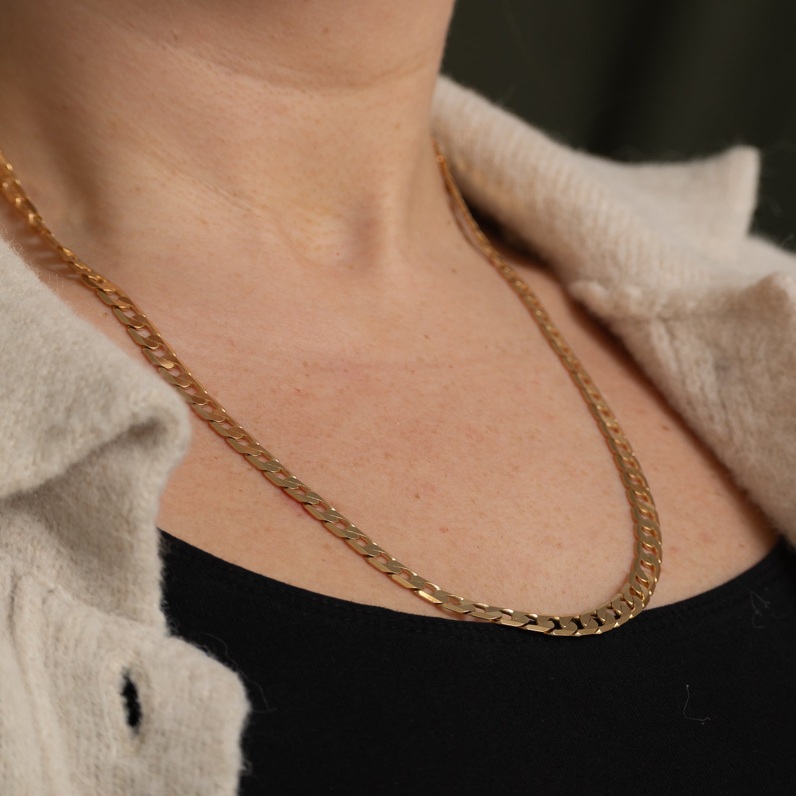 10k Yellow Gold Curb Link Chain | 21.5"