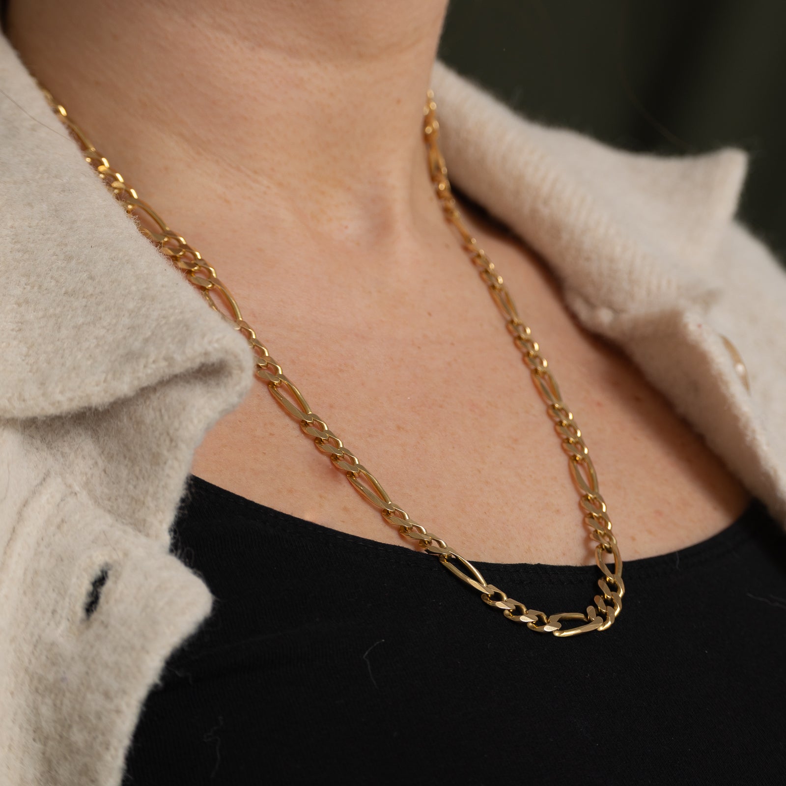 14k Yellow Gold Figaro Chain | 22"