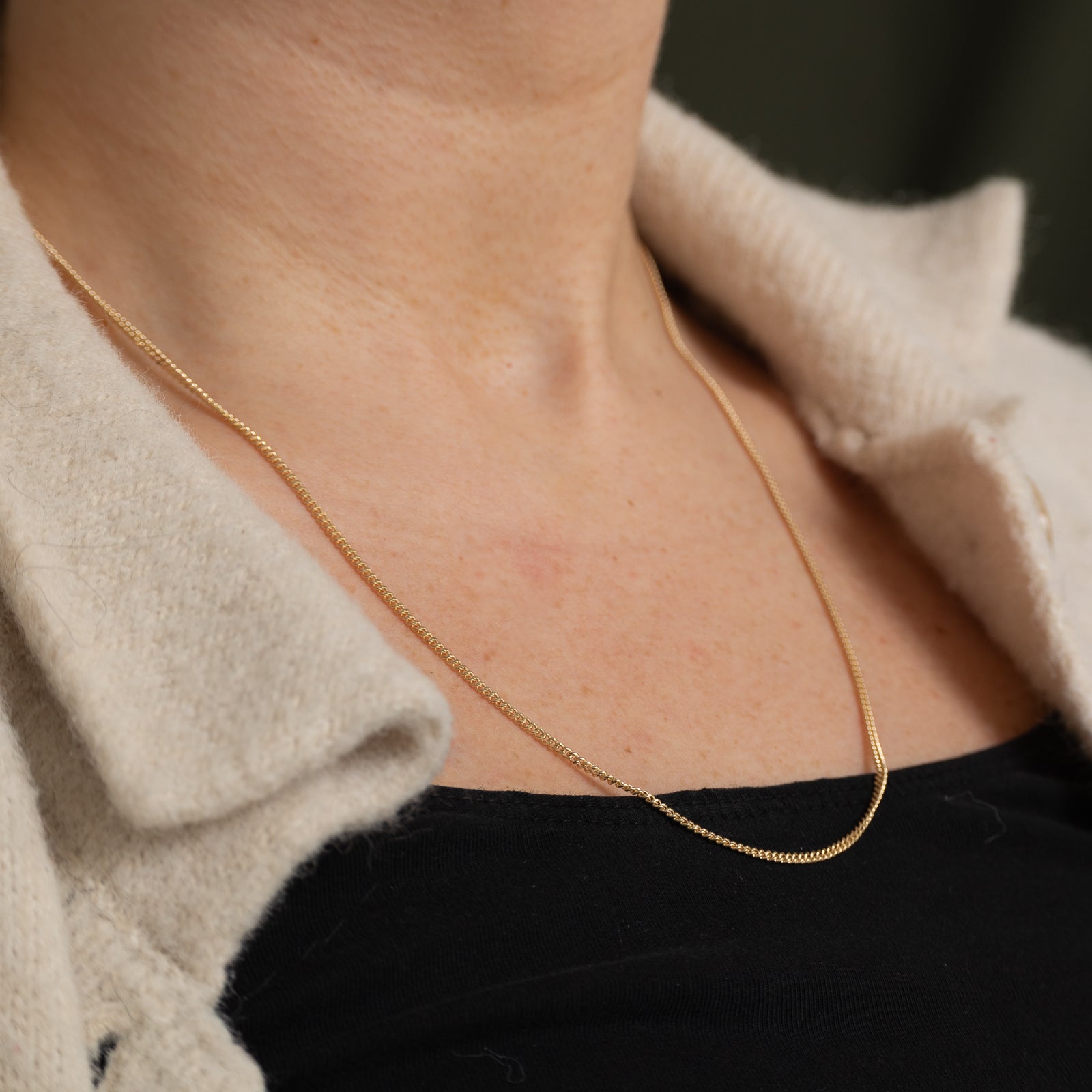 14k Yellow Gold Curb Link Chain | 19.75"