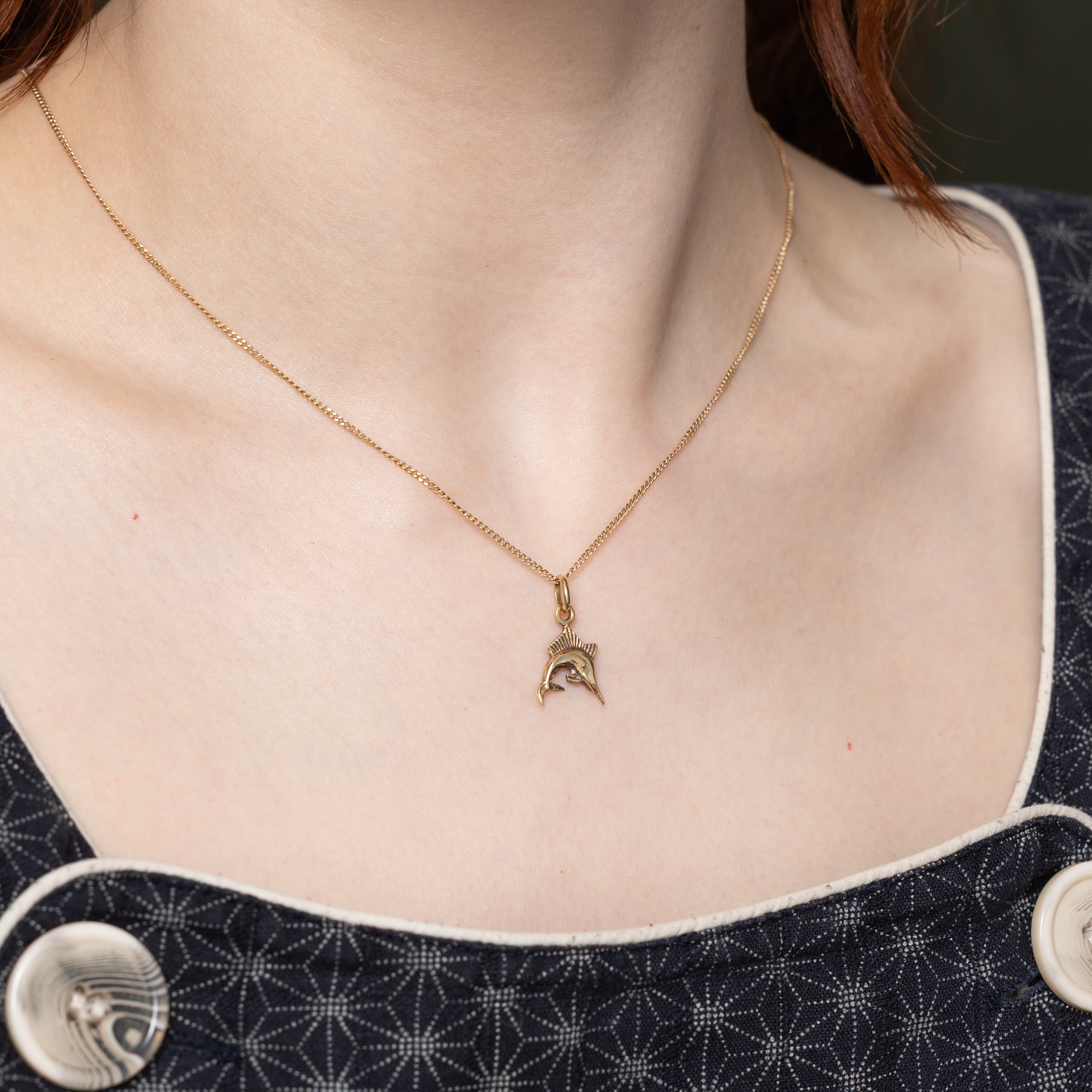 14k Yellow Gold Marlin Charm