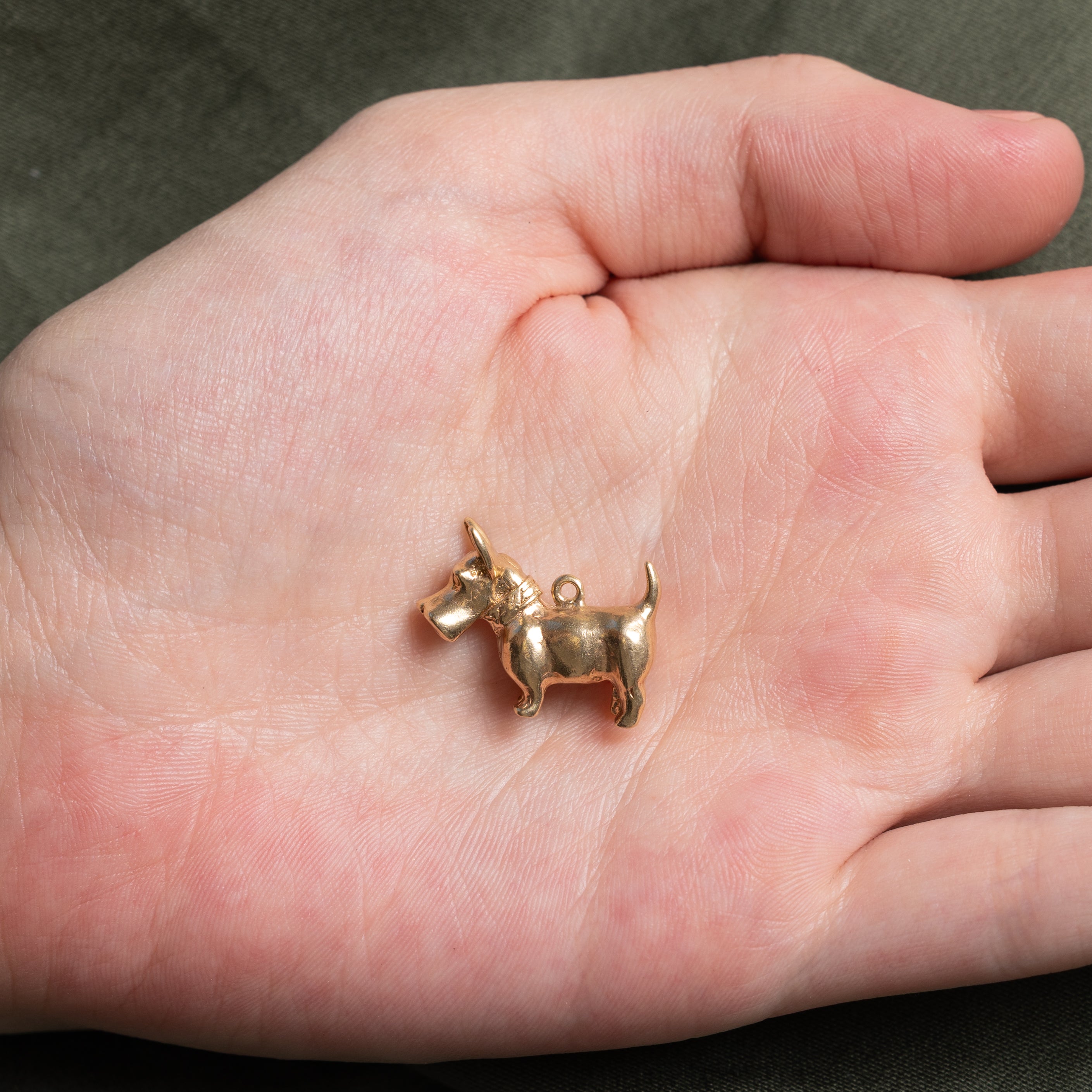 10k Yellow Gold Scottie Dog Charm
