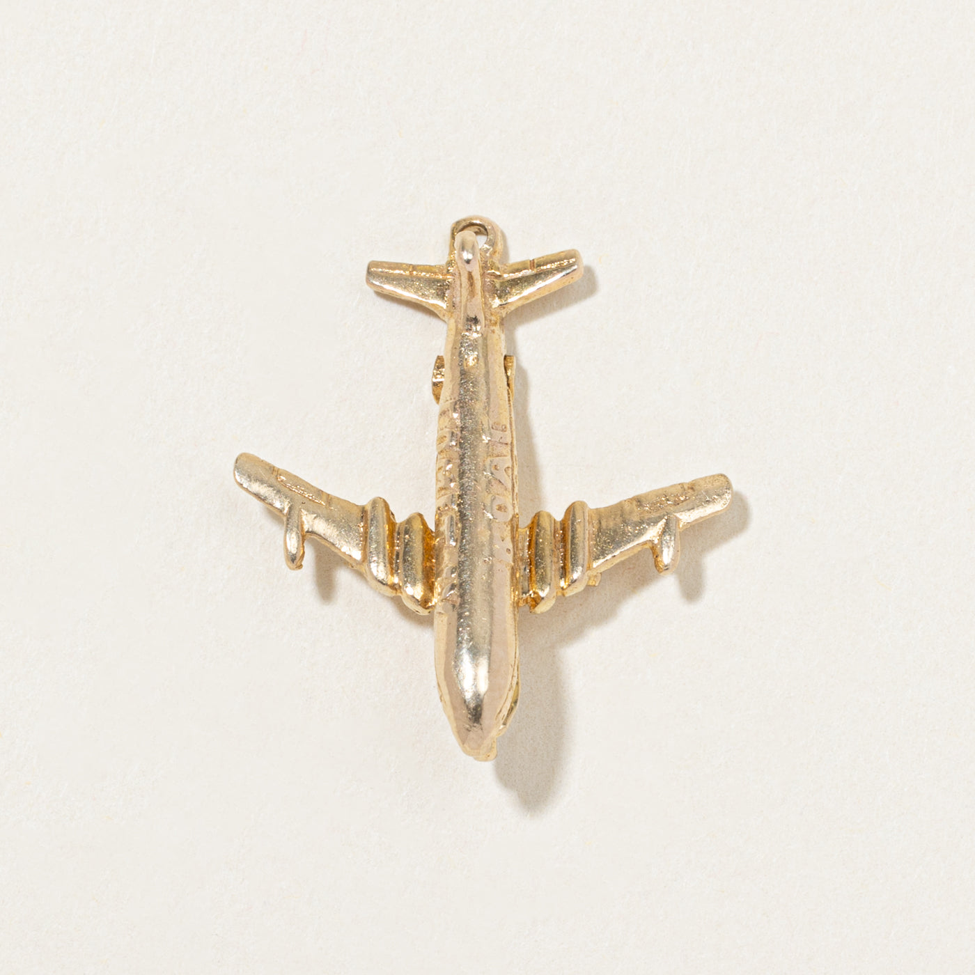 1964 London 9k Yellow Gold Comet IV Airplane Charm