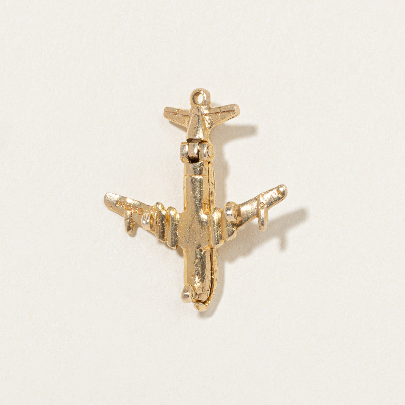 1964 London 9k Yellow Gold Comet IV Airplane Charm