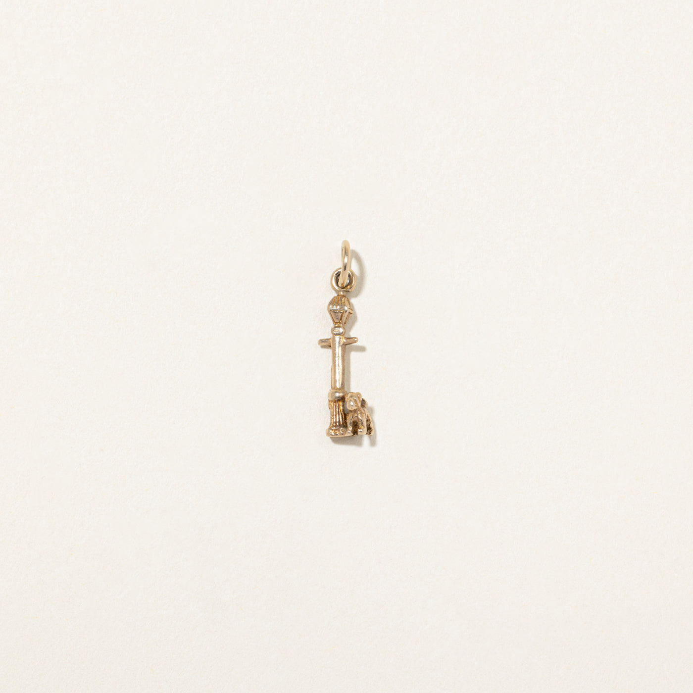 1952 Birmingham 9k Yellow Gold Lamp Post with Dog Charm