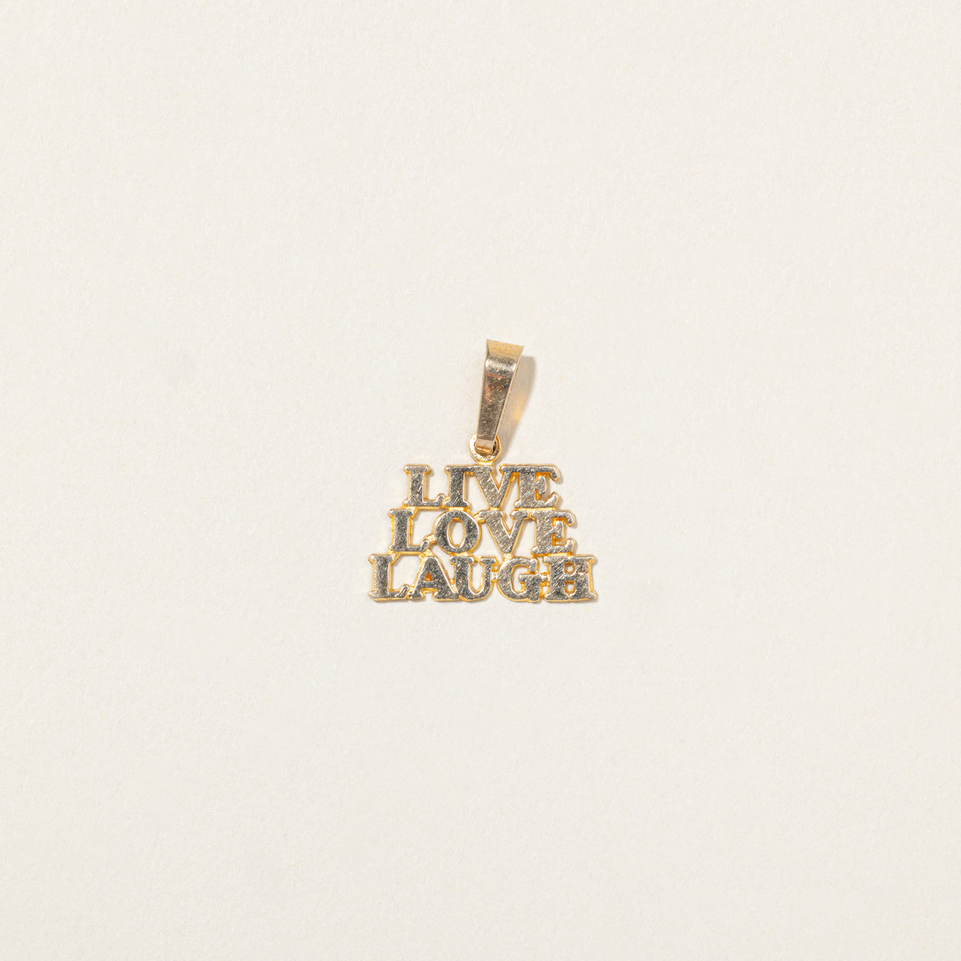 10k Yellow Gold "Live Love Laugh" Pendant