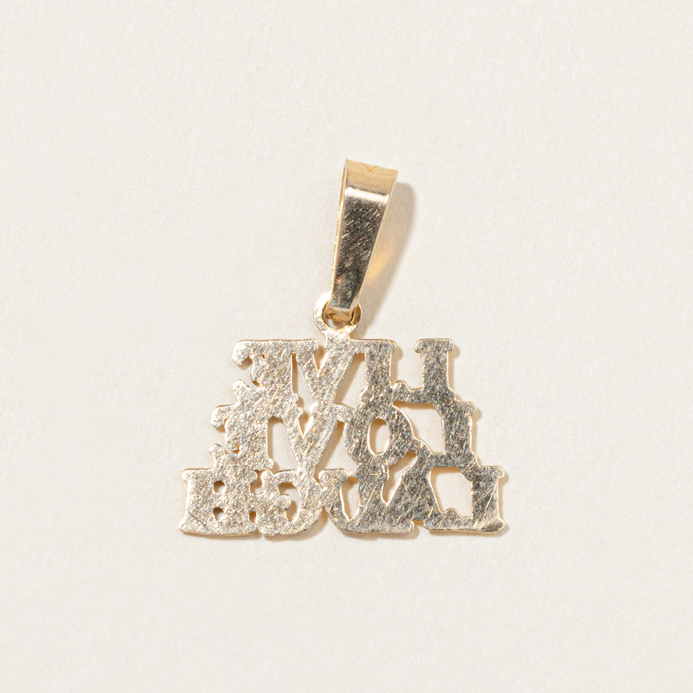 10k Yellow Gold "Live Love Laugh" Pendant