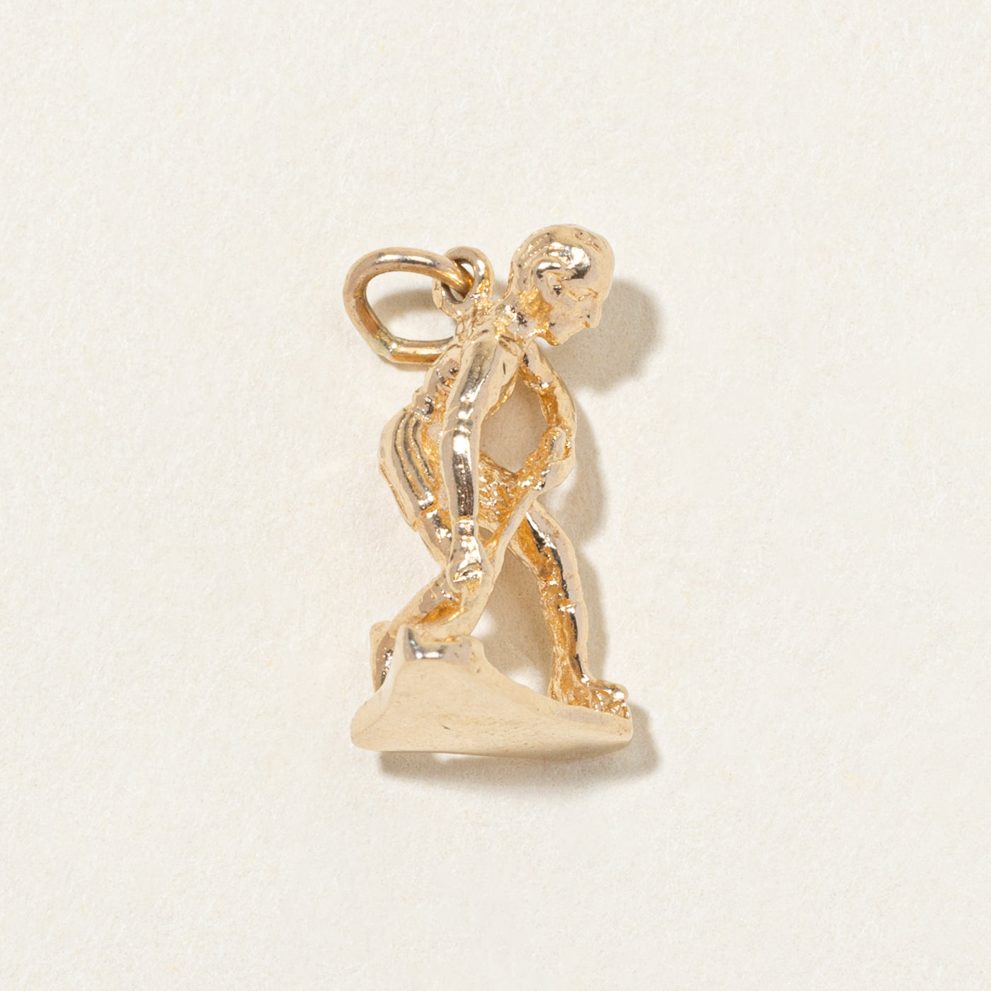10k Yellow Gold Hockey Player Charm