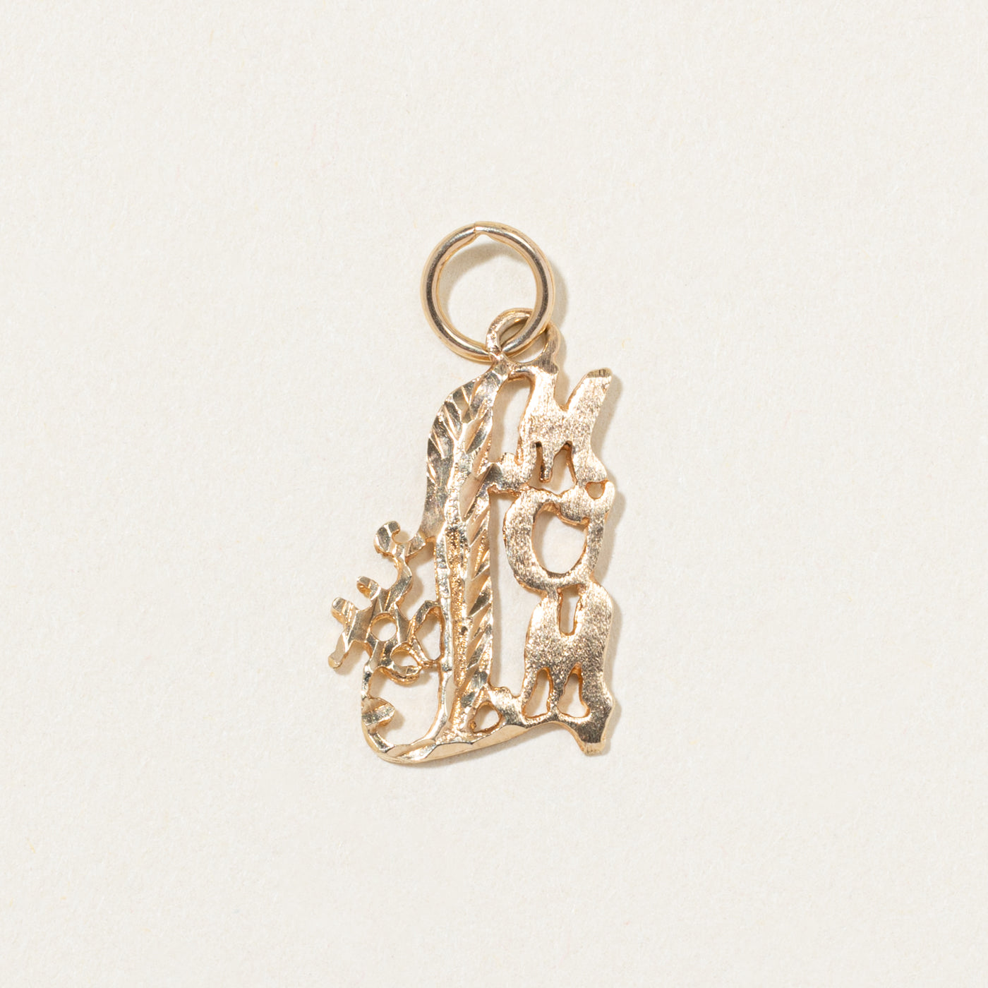10k Yellow Gold "#1 Mom" Charm