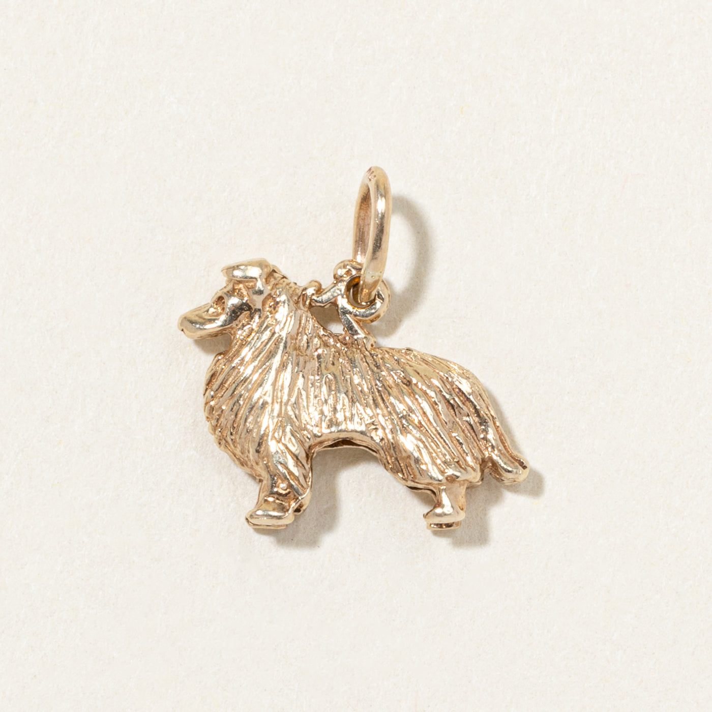 10k Yellow Gold Collie Dog Charm