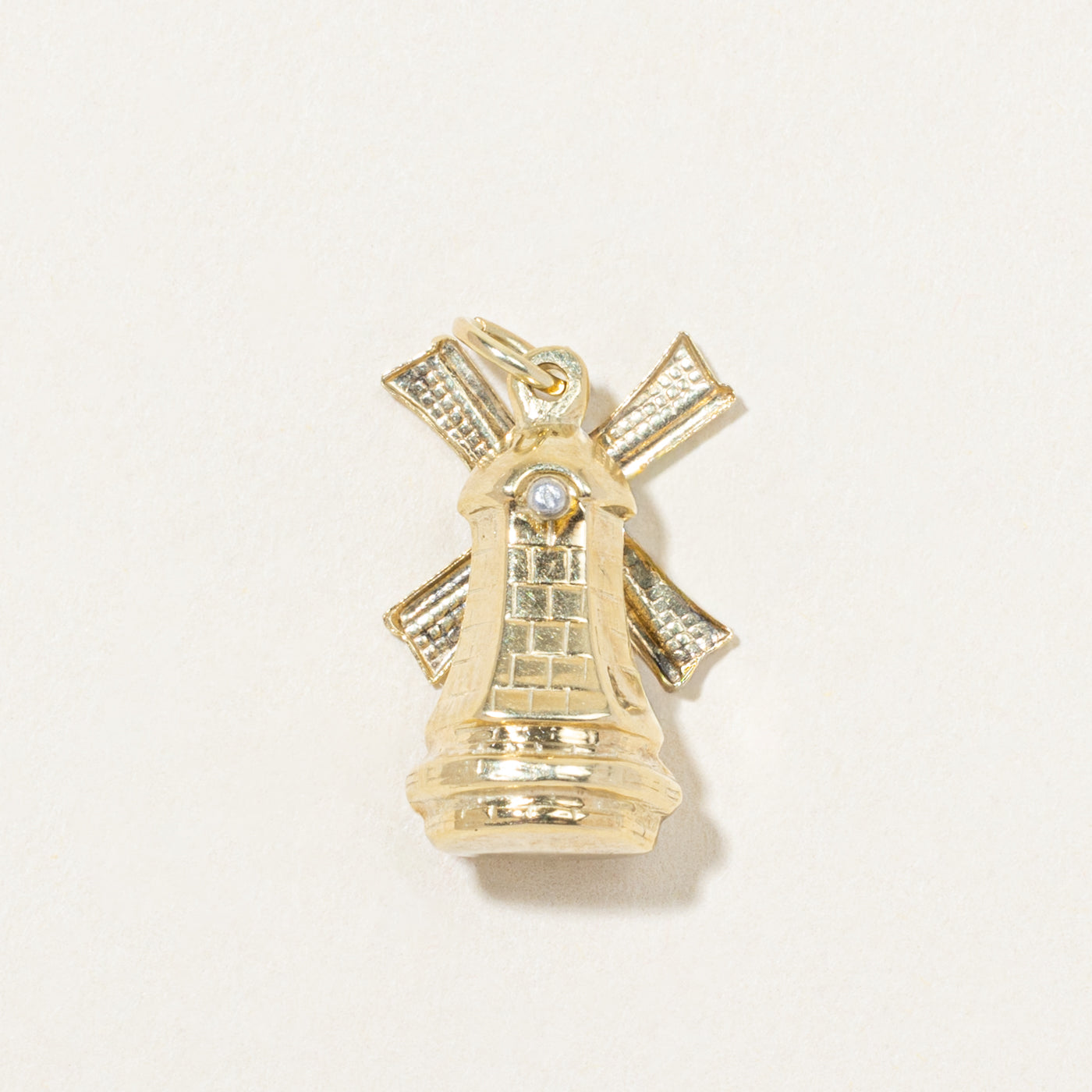 14k Yellow Gold Windmill Charm