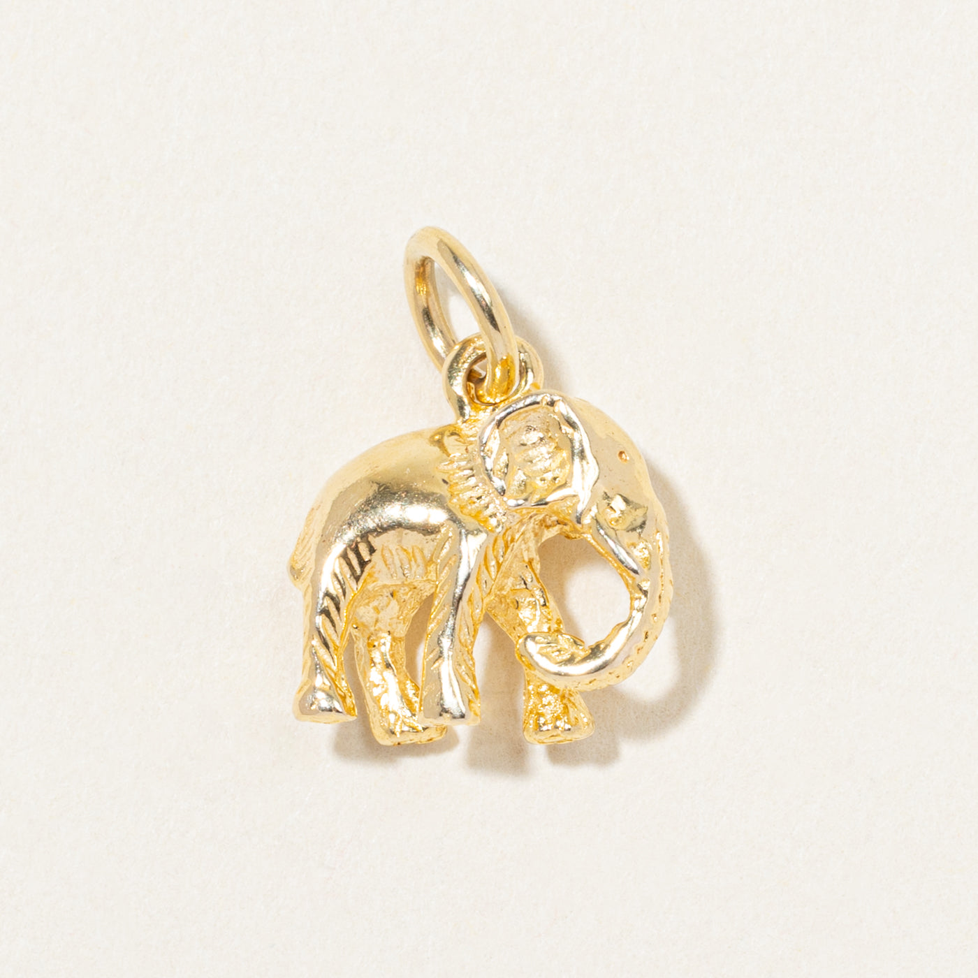 14k Yellow Gold Elephant Charm
