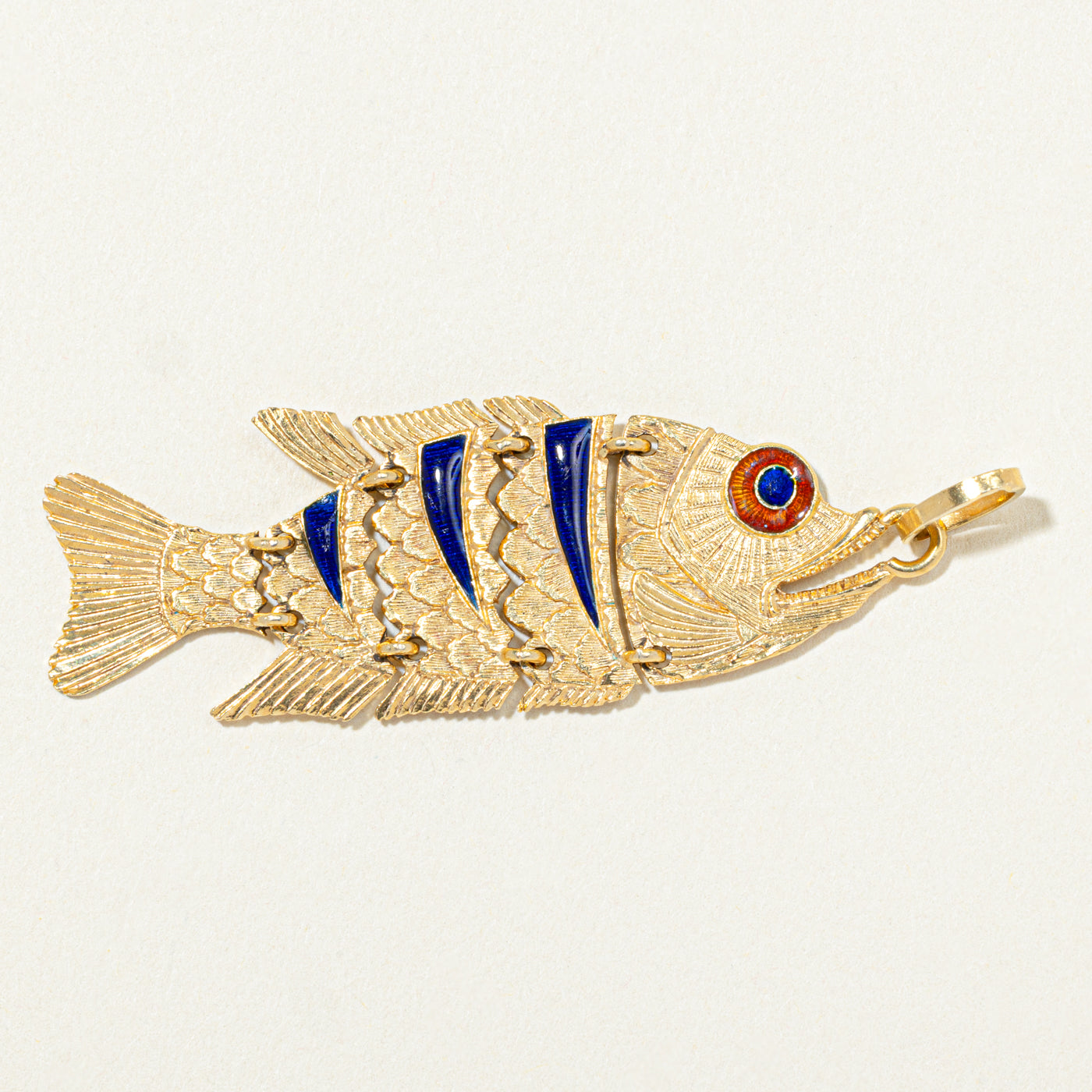 Italian 18k Yellow Gold Fish Pendant