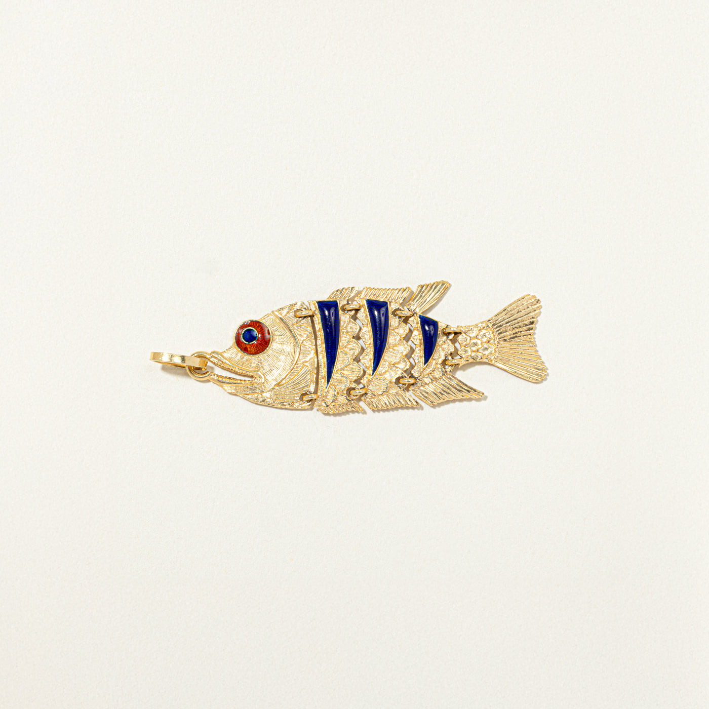 Italian 18k Yellow Gold Fish Pendant