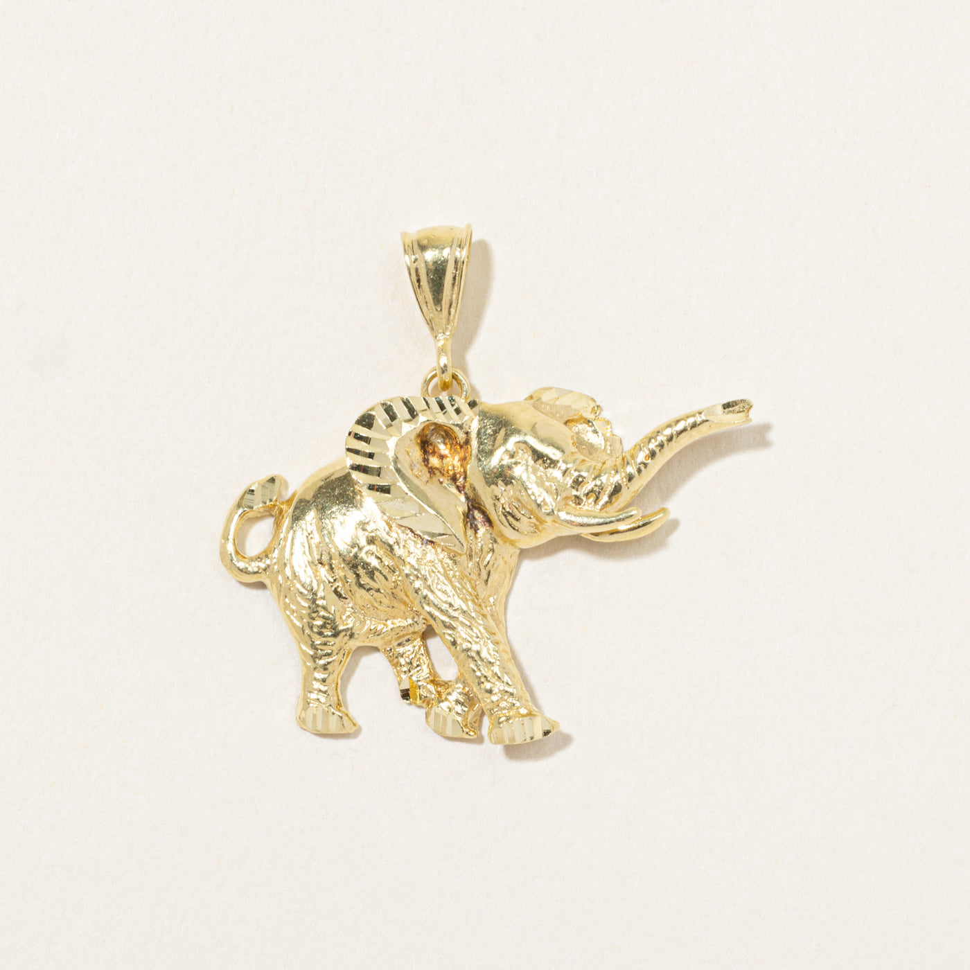 18k Yellow Gold Elephant Pendant