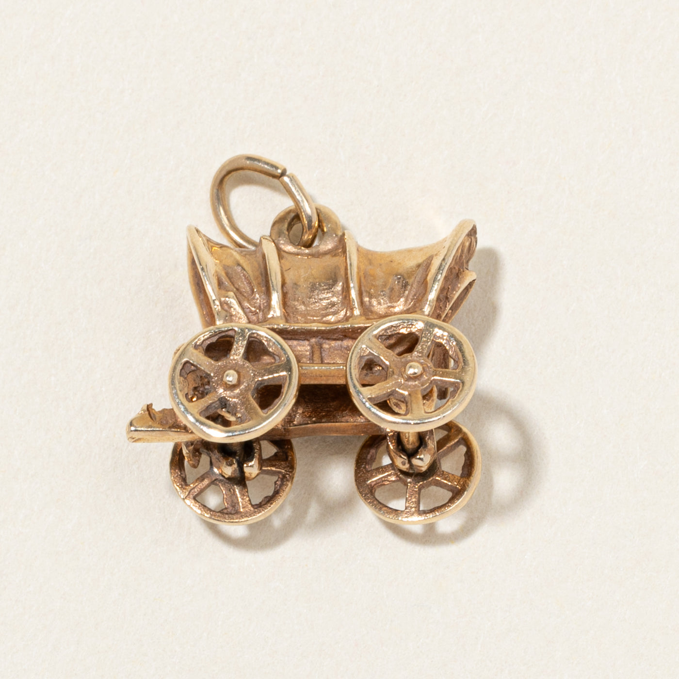 10k Yellow Gold Covered Wagon Charm