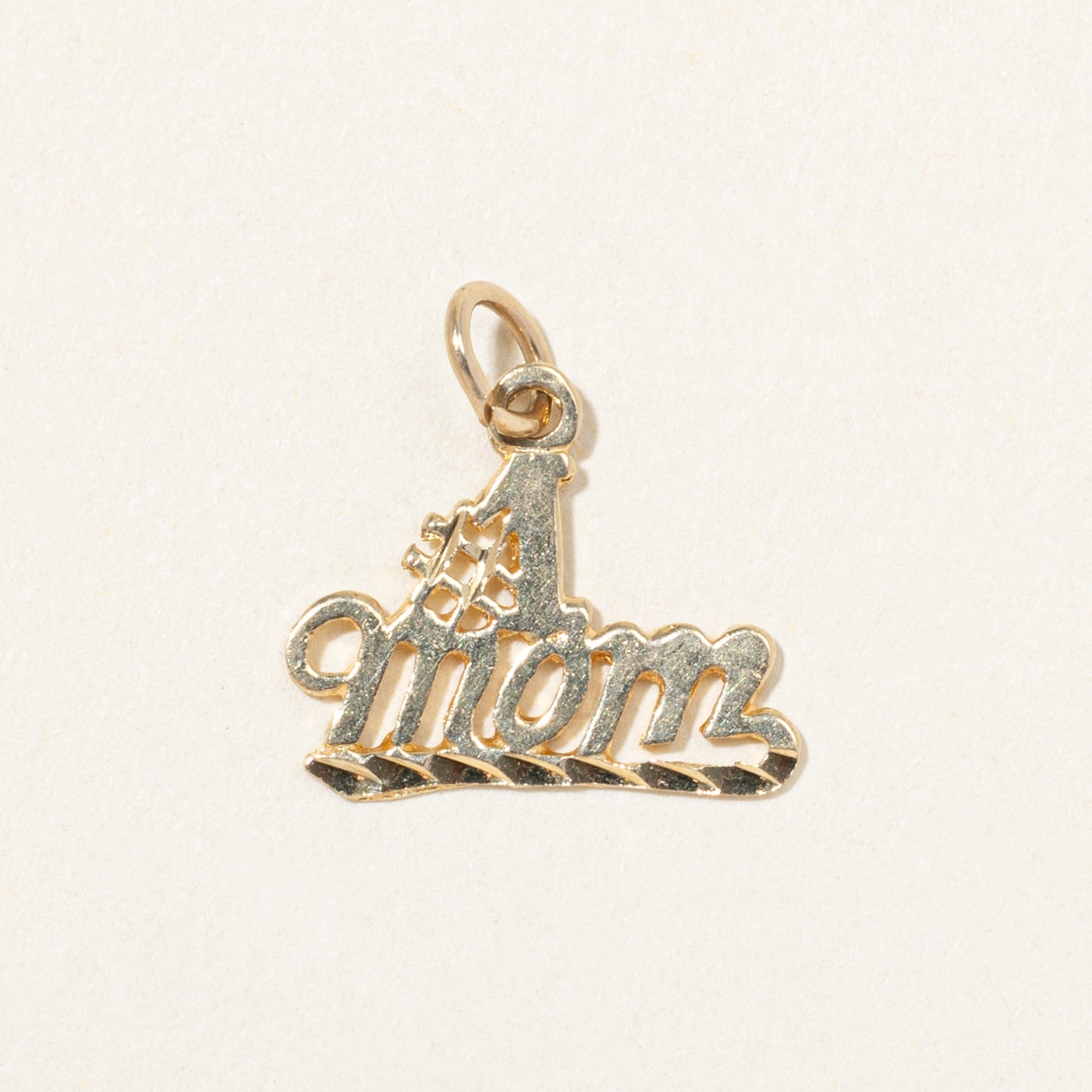 Breloque « Maman n° 1 » en or jaune 10 carats