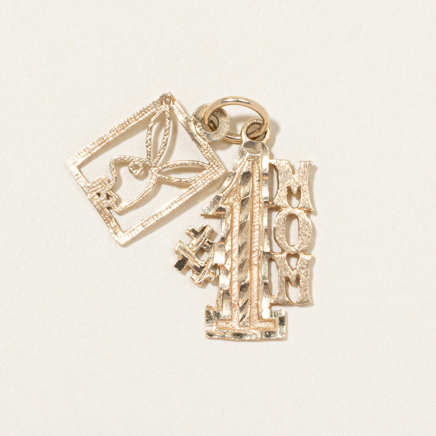 Breloque « Maman n° 1 » en or jaune 10 carats