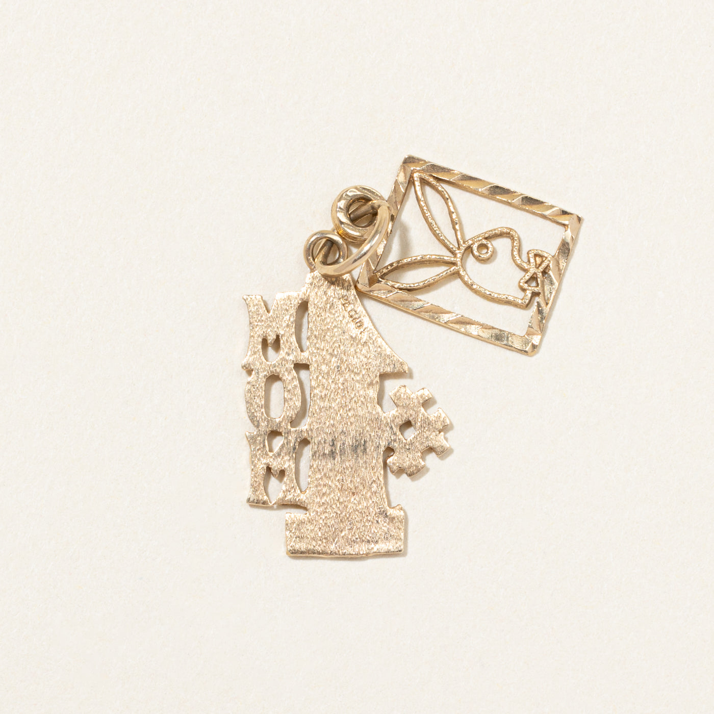 Breloque « Maman n° 1 » en or jaune 10 carats