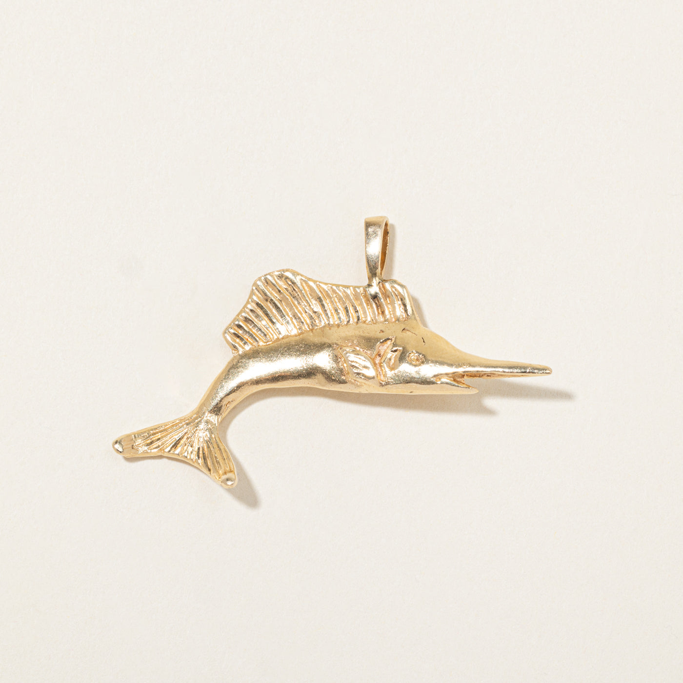 14k Yellow Gold Sailfish Pendant