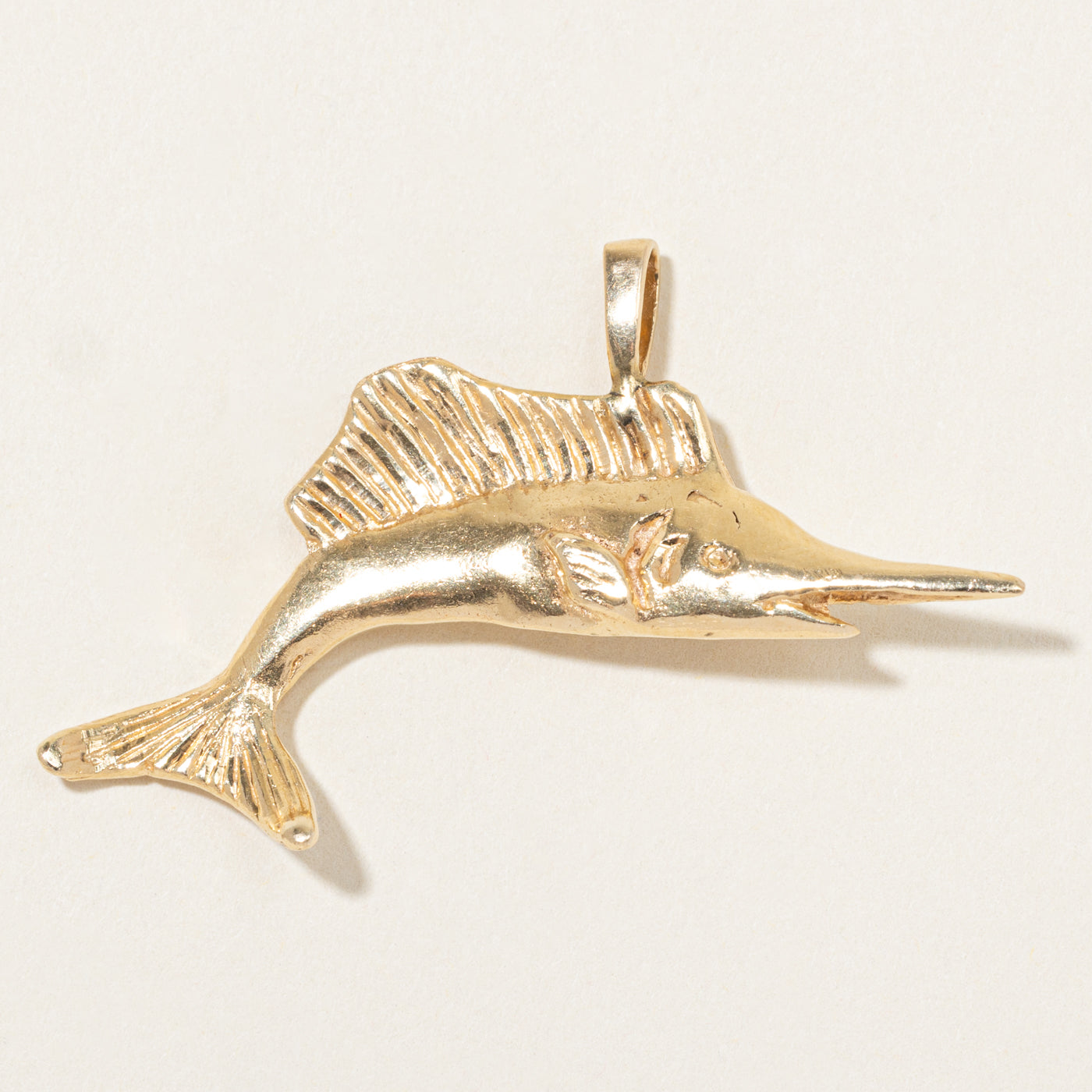 14k Yellow Gold Sailfish Pendant