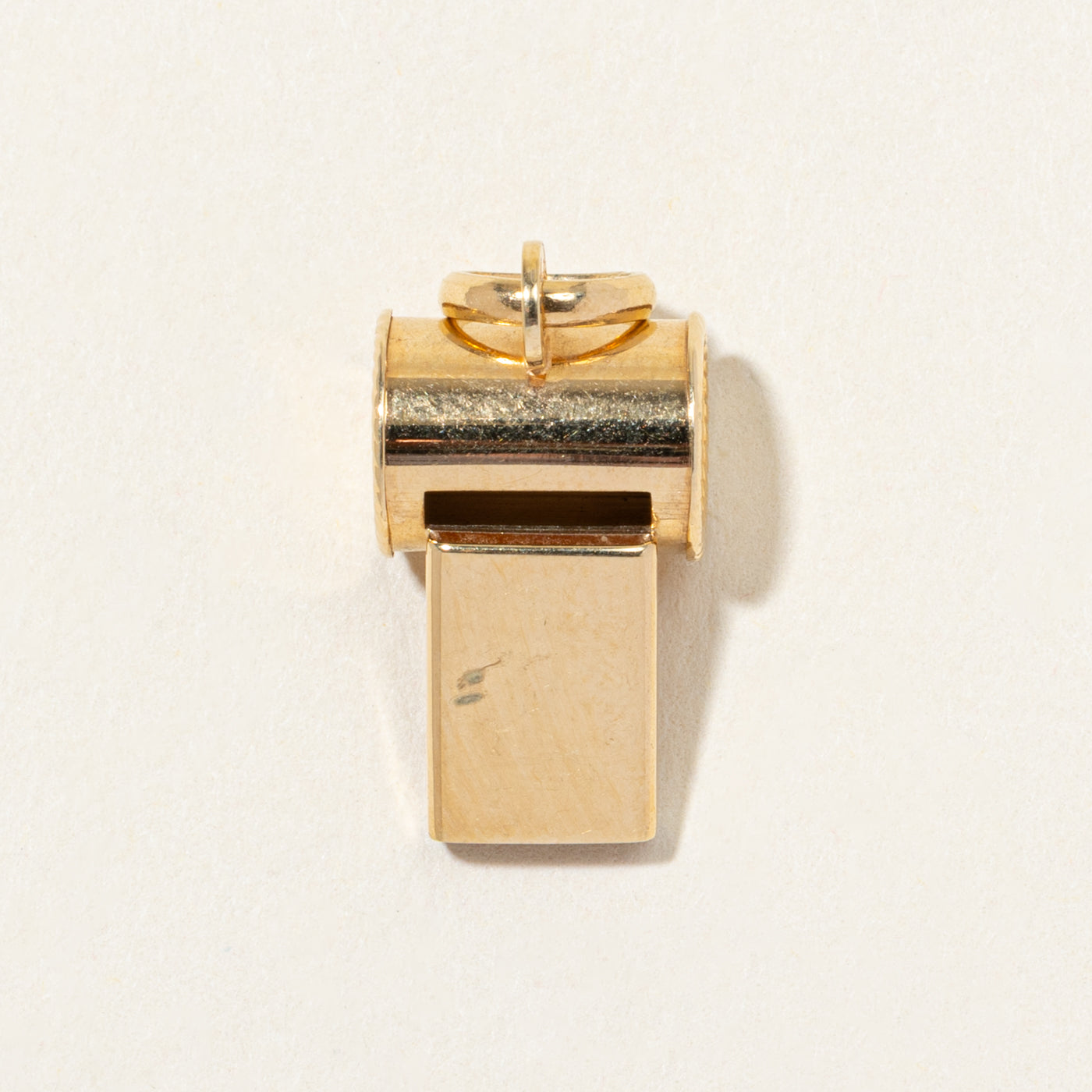 14k Yellow Gold Whistle Charm