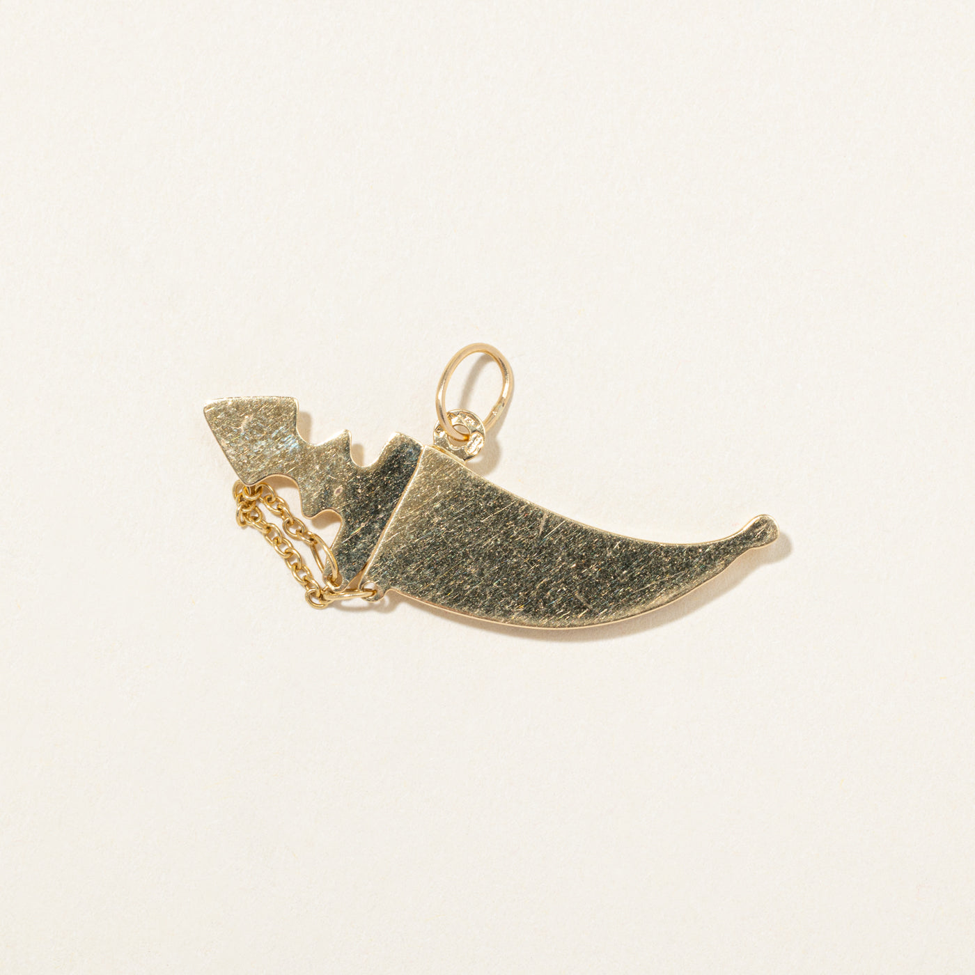 Italian 18k Yellow Gold Dagger & Sheath Pendant