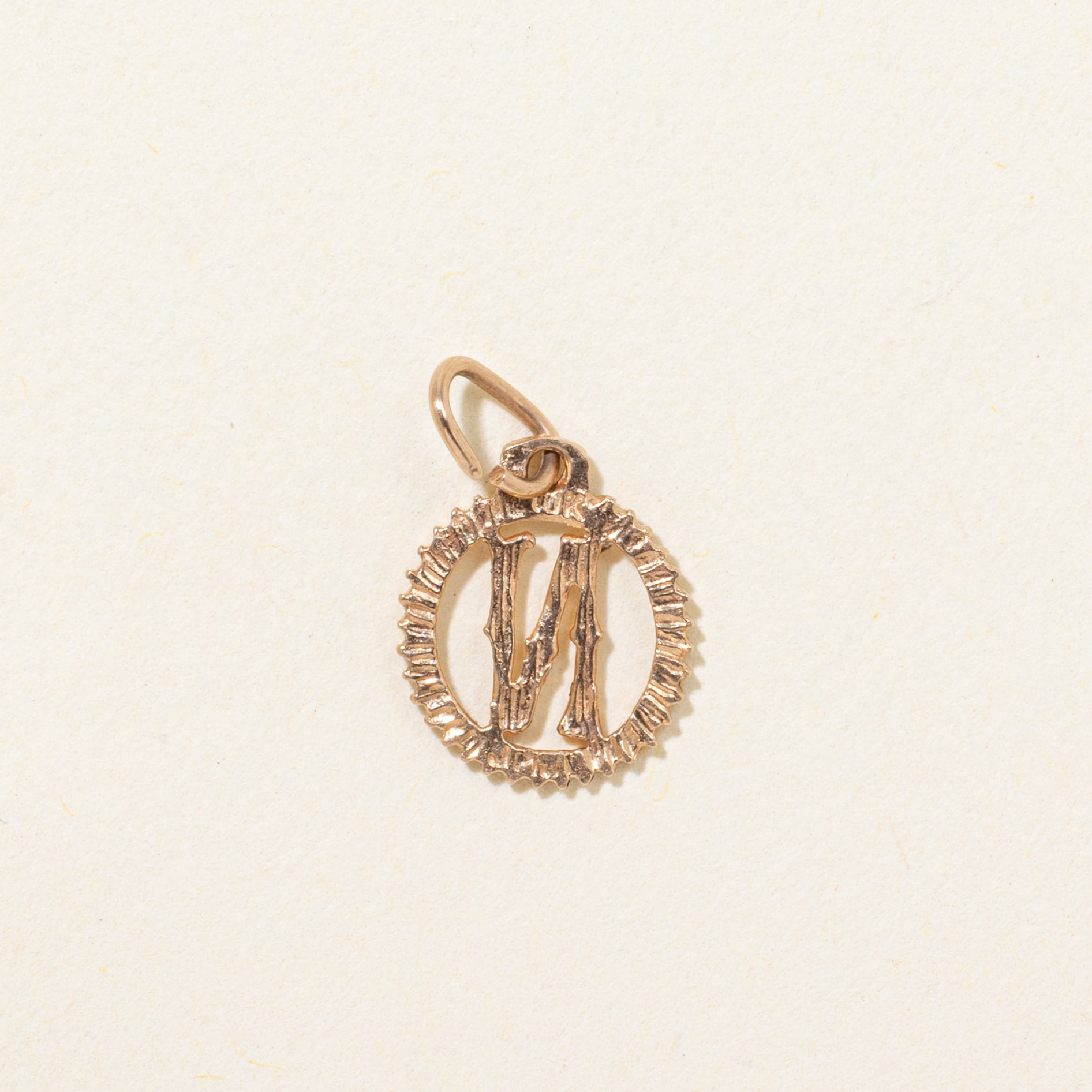 10k Rose Gold "N" Initial Charm