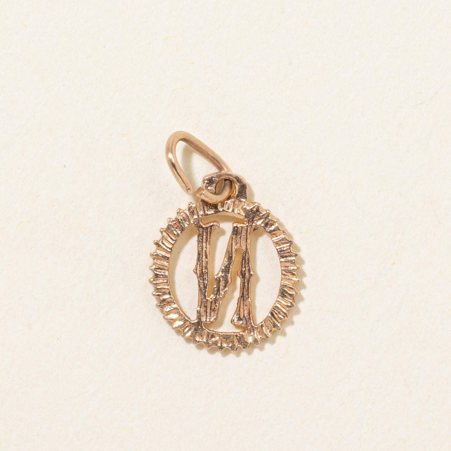 10k Rose Gold "N" Initial Charm