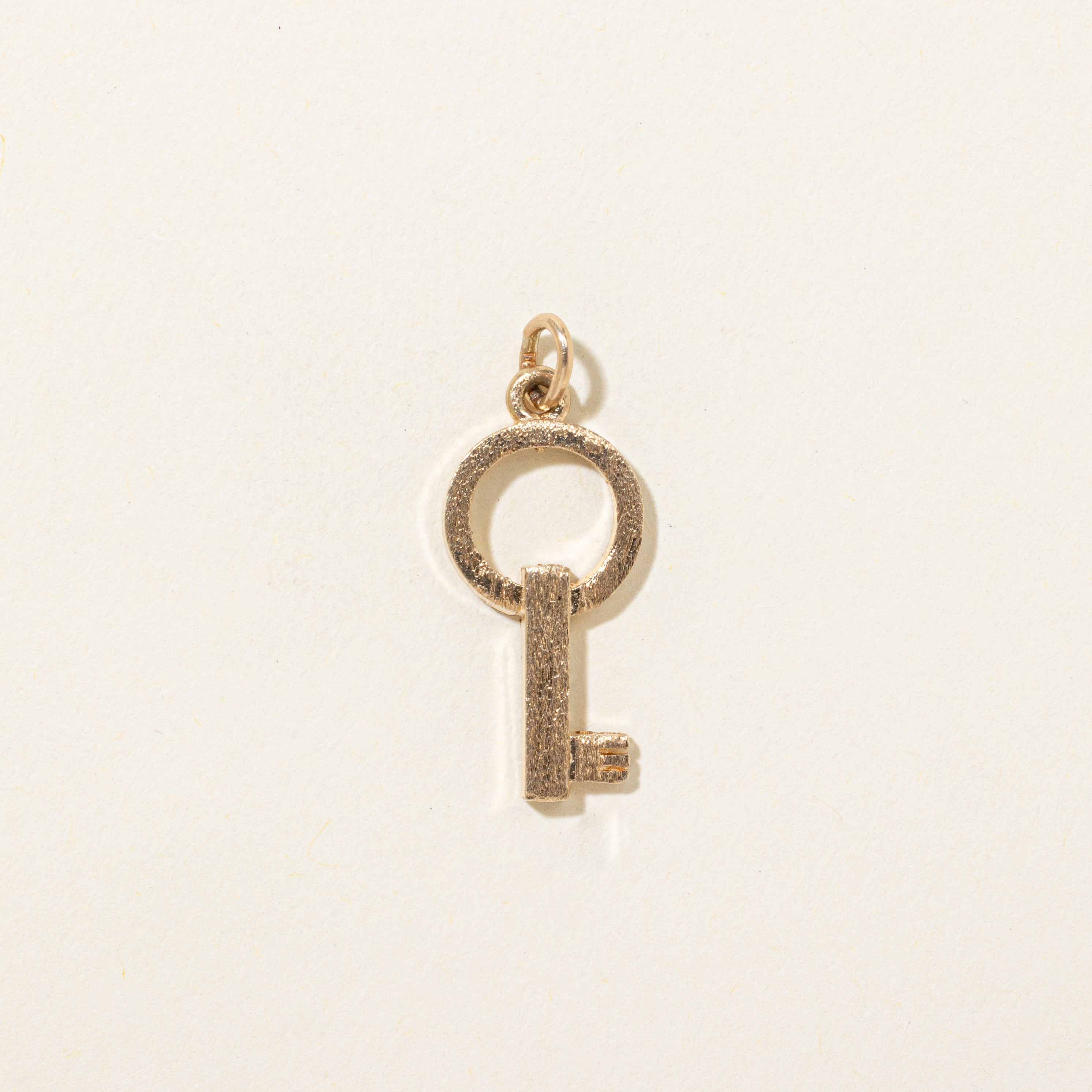 10k Yellow Gold Textured Key Charm