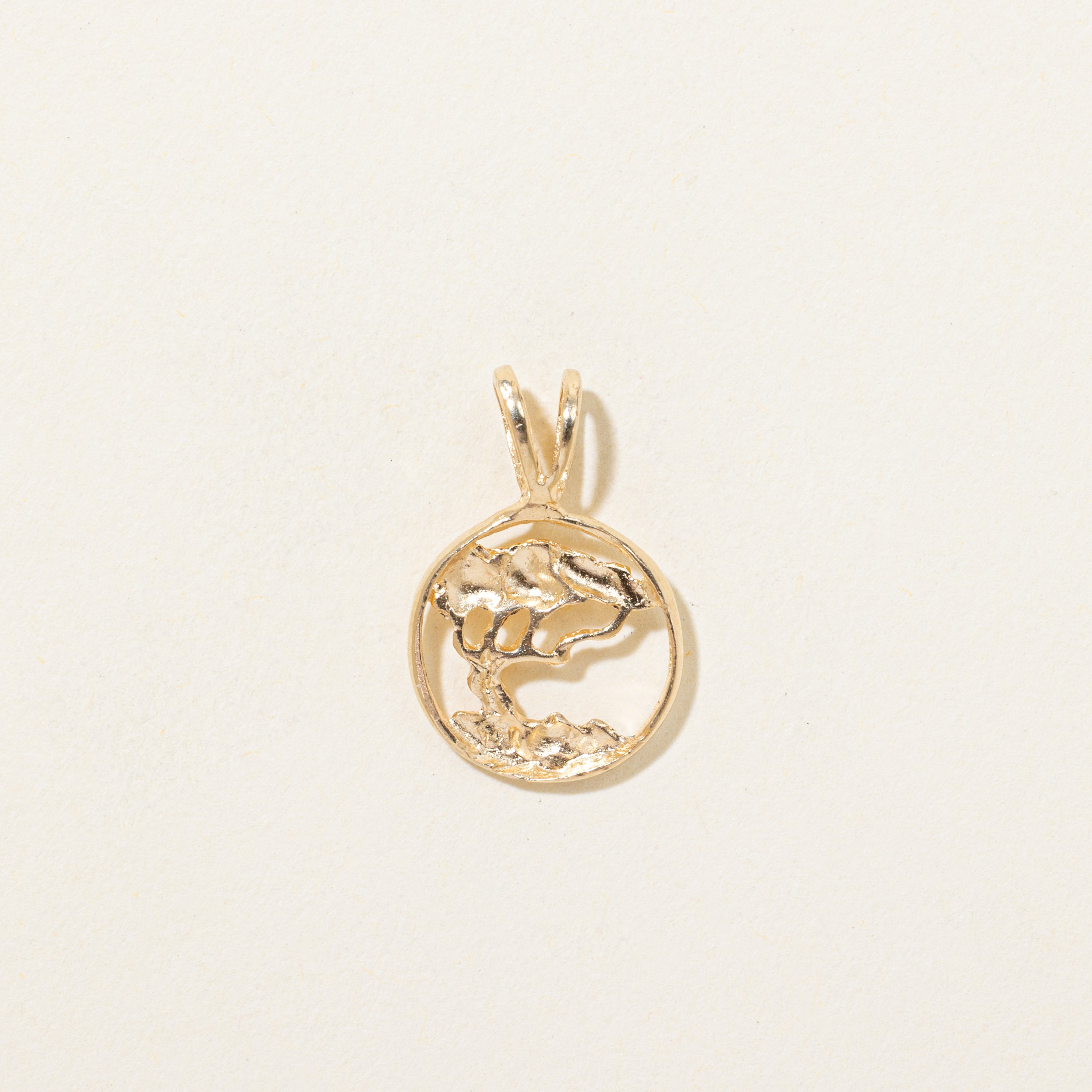 14k Yellow Gold Bonsai Tree Pendant