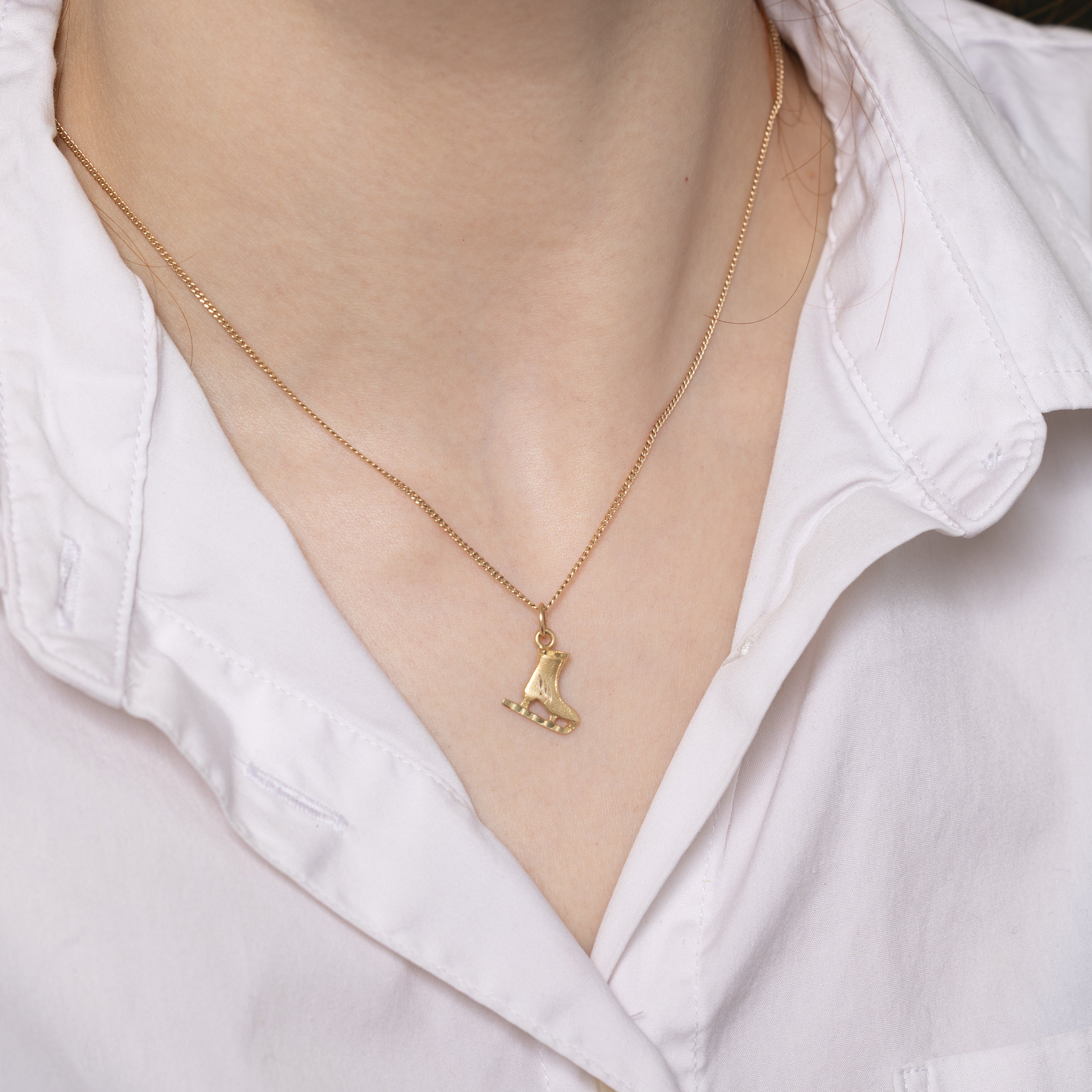 10k Yellow Gold Figure Skate Charm