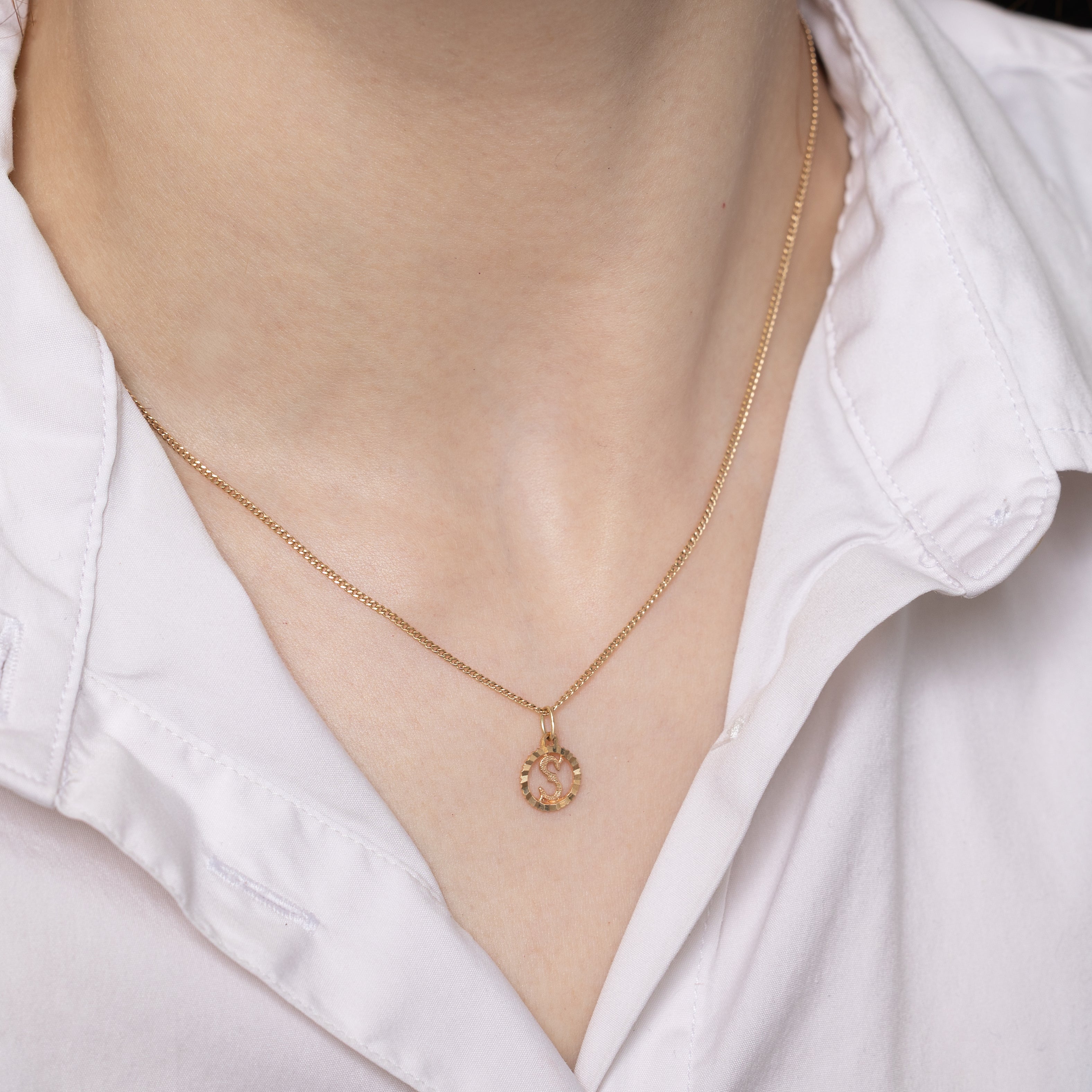 10k Yellow Gold "S" Initial Charm