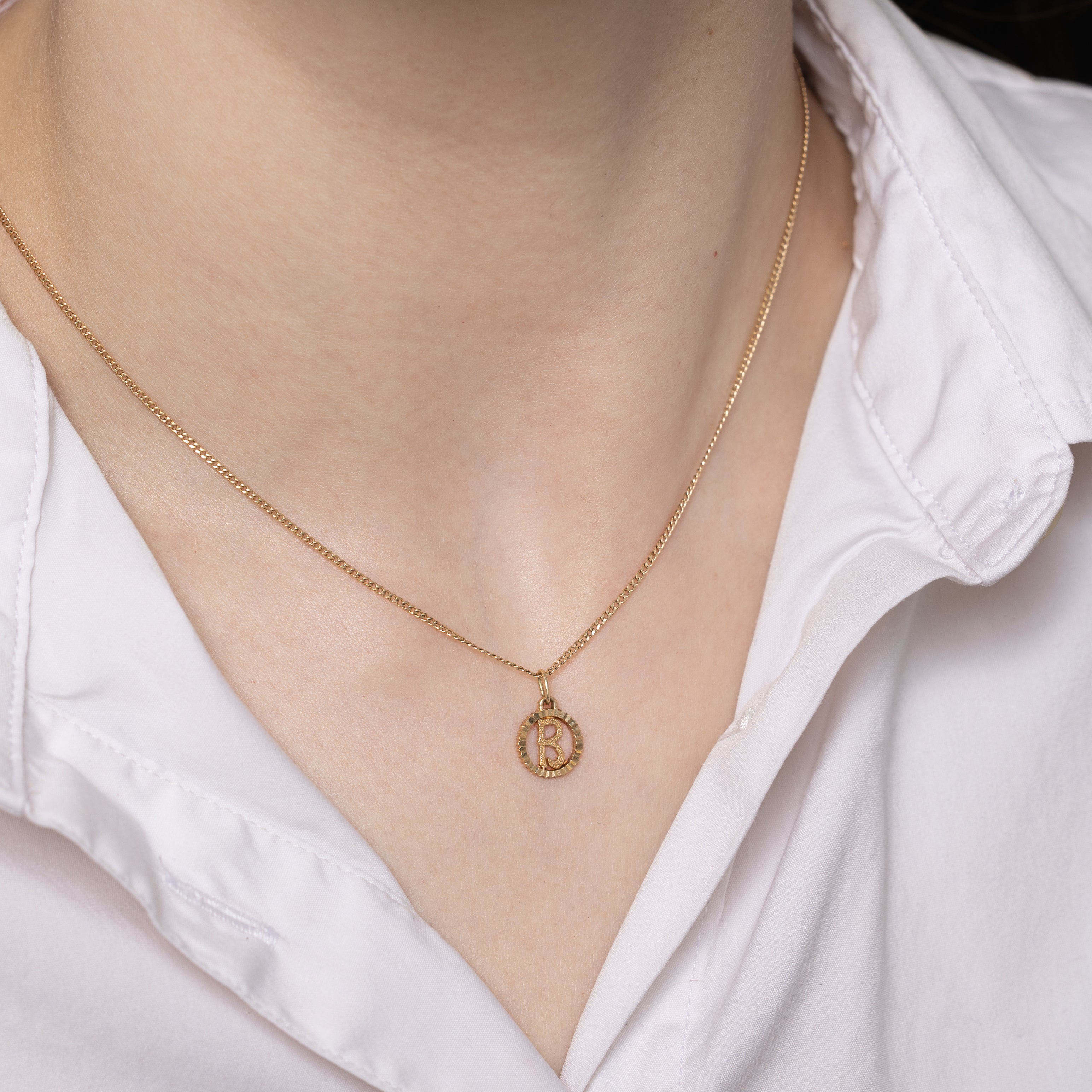 10k Yellow Gold "B" Initial Charm