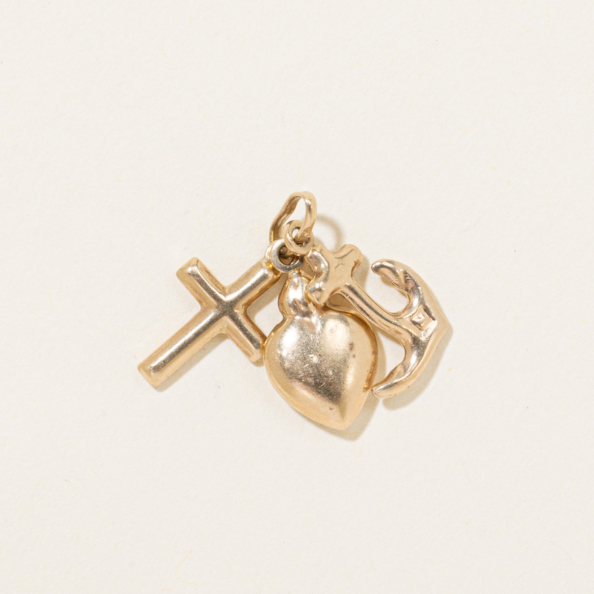10k Yellow Gold Faith Hope & Charity Charm
