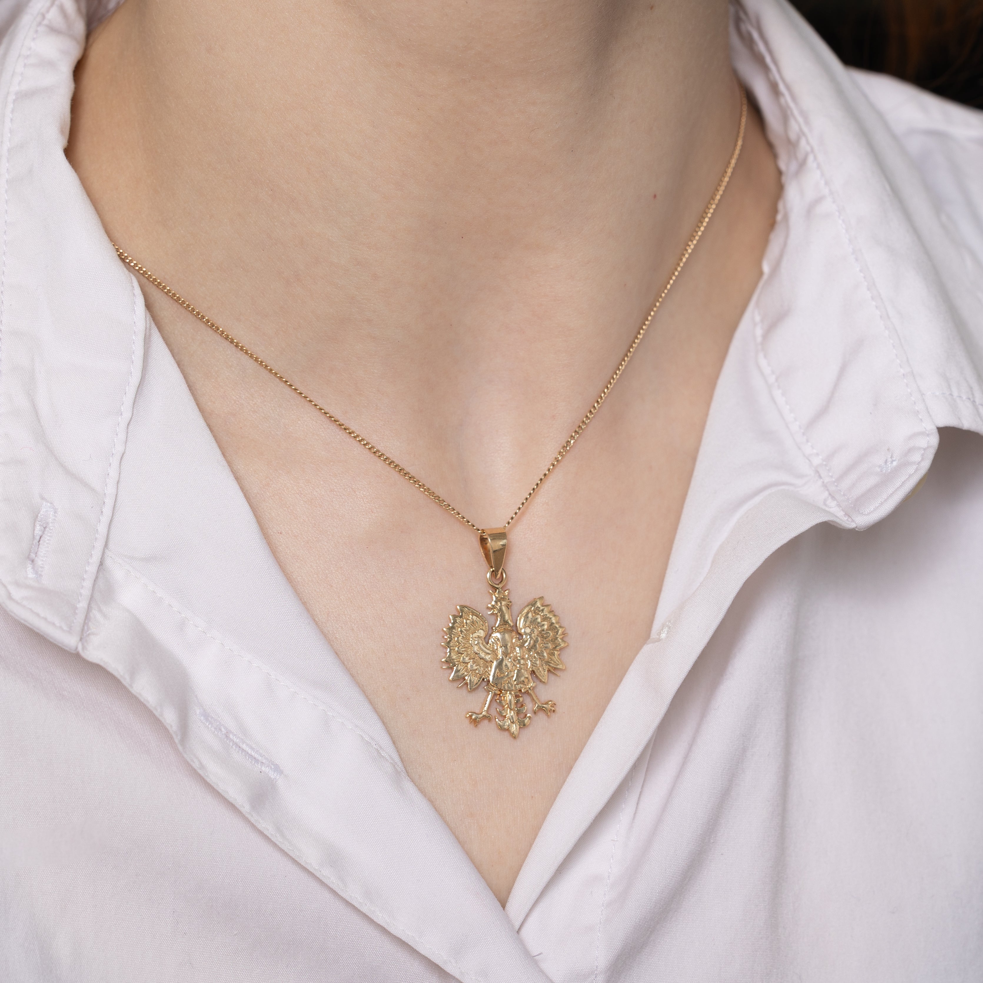 14k Yellow Gold Polish Coat of Arms Pendant