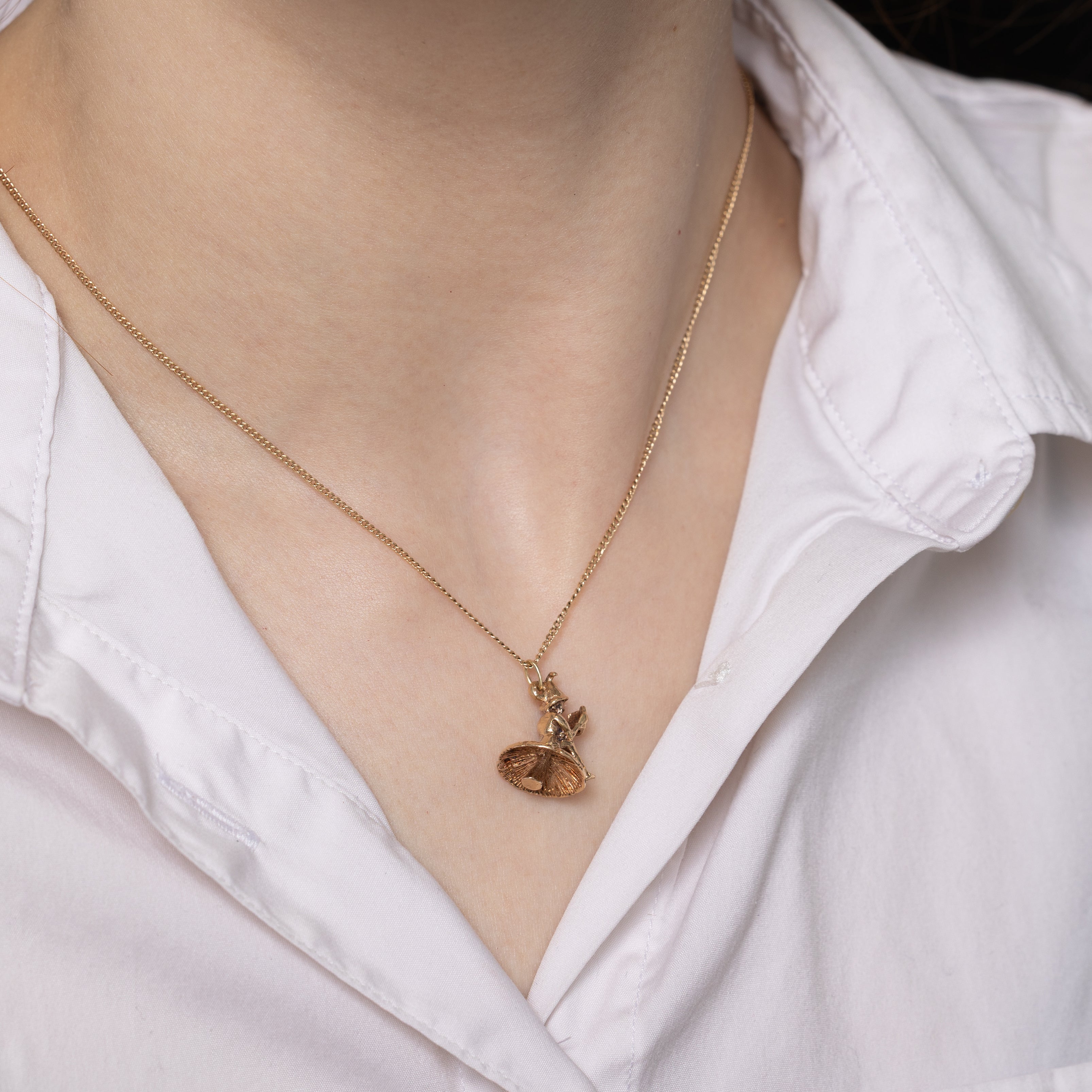 1973 Dublin 10k Yellow Gold Elf on Toadstool Charm