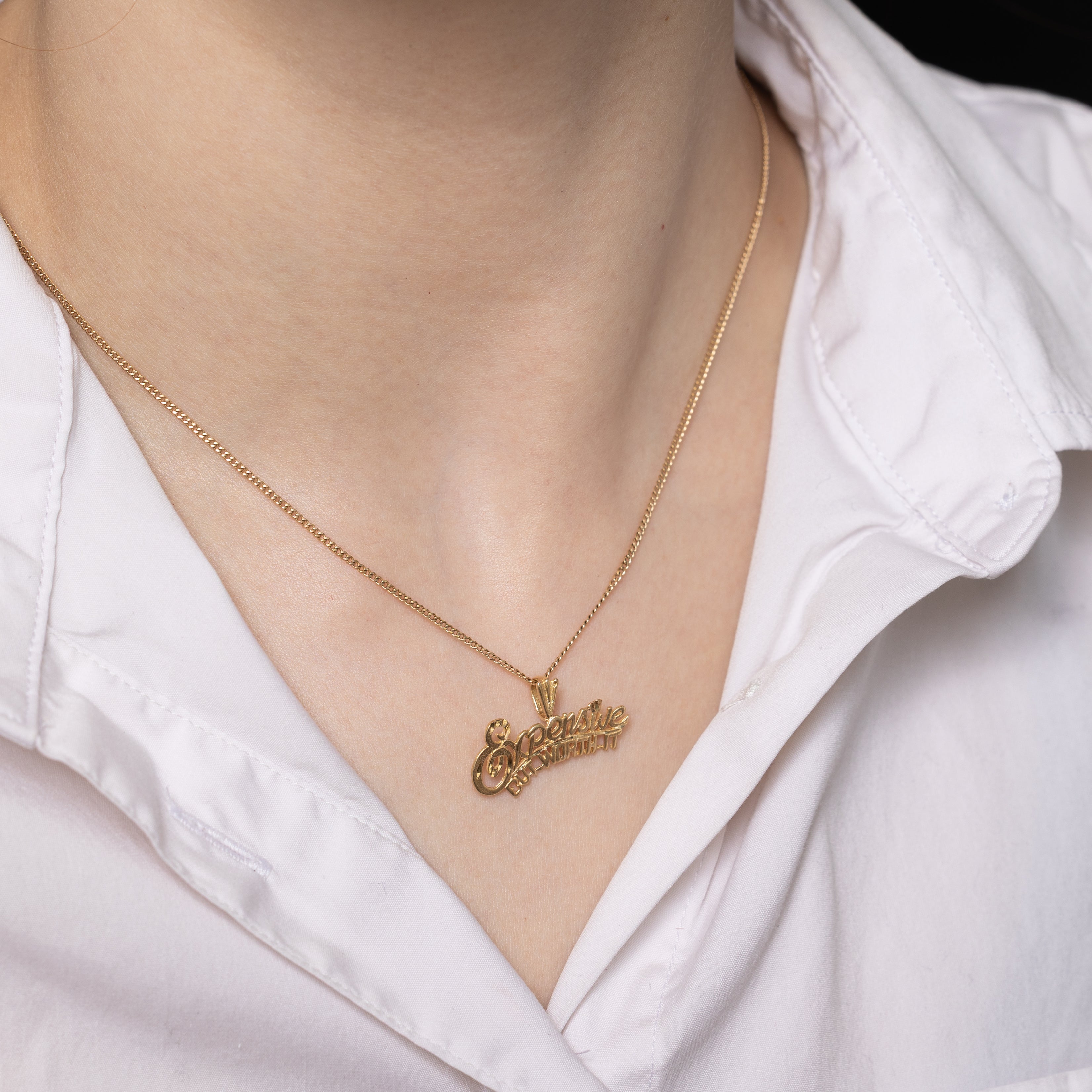 14k Yellow Gold "Expensive but Worth It" Pendant
