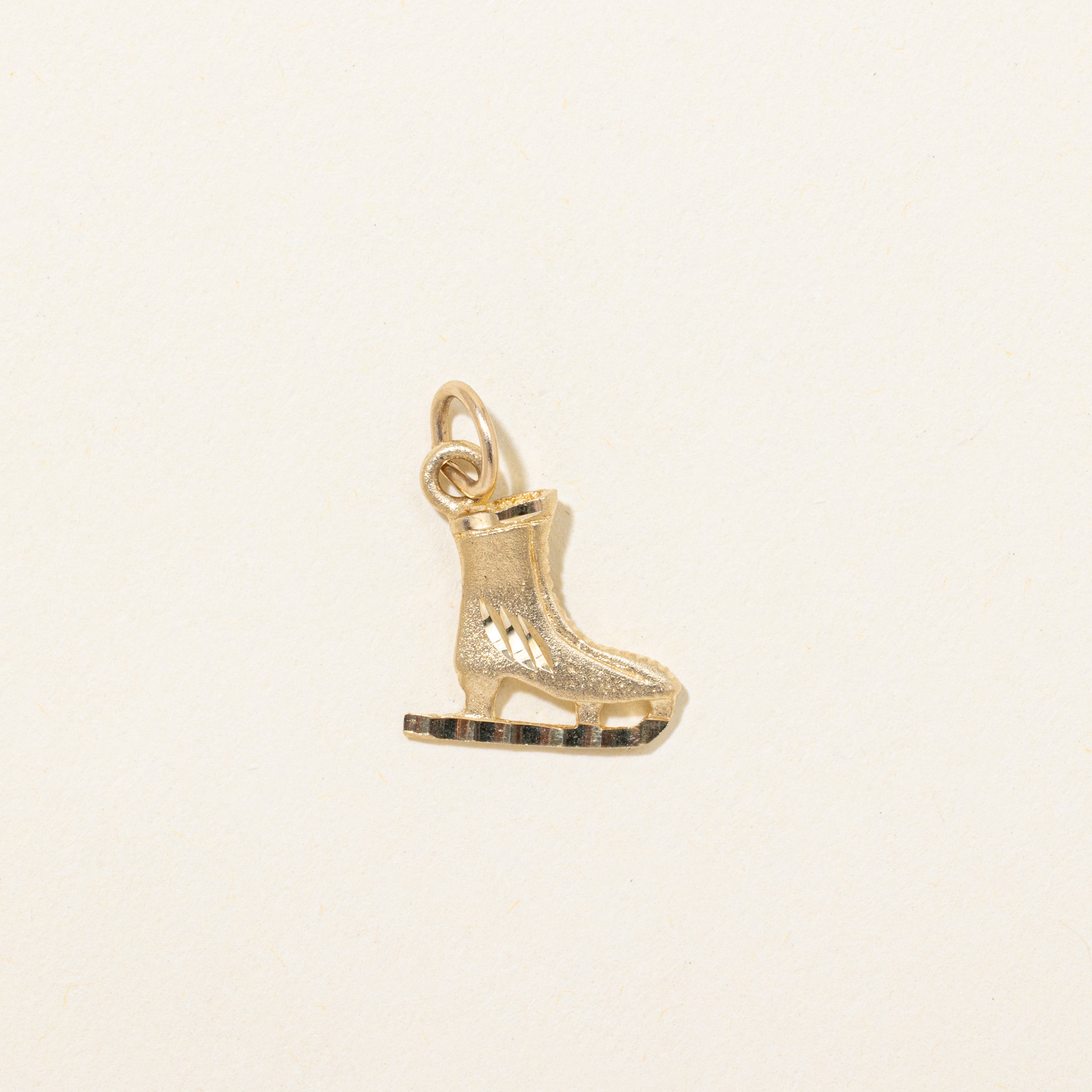 10k Yellow Gold Figure Skate Charm