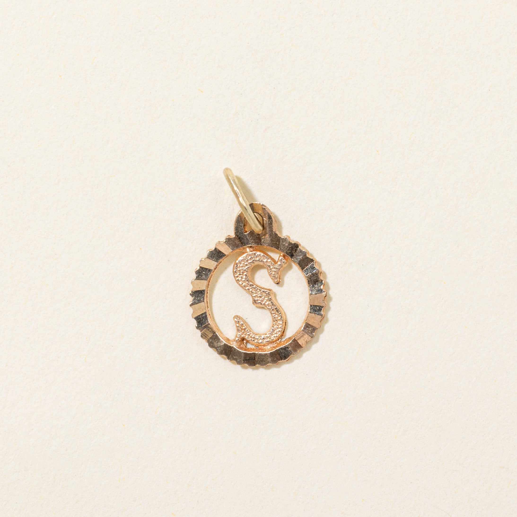 10k Yellow Gold "S" Initial Charm