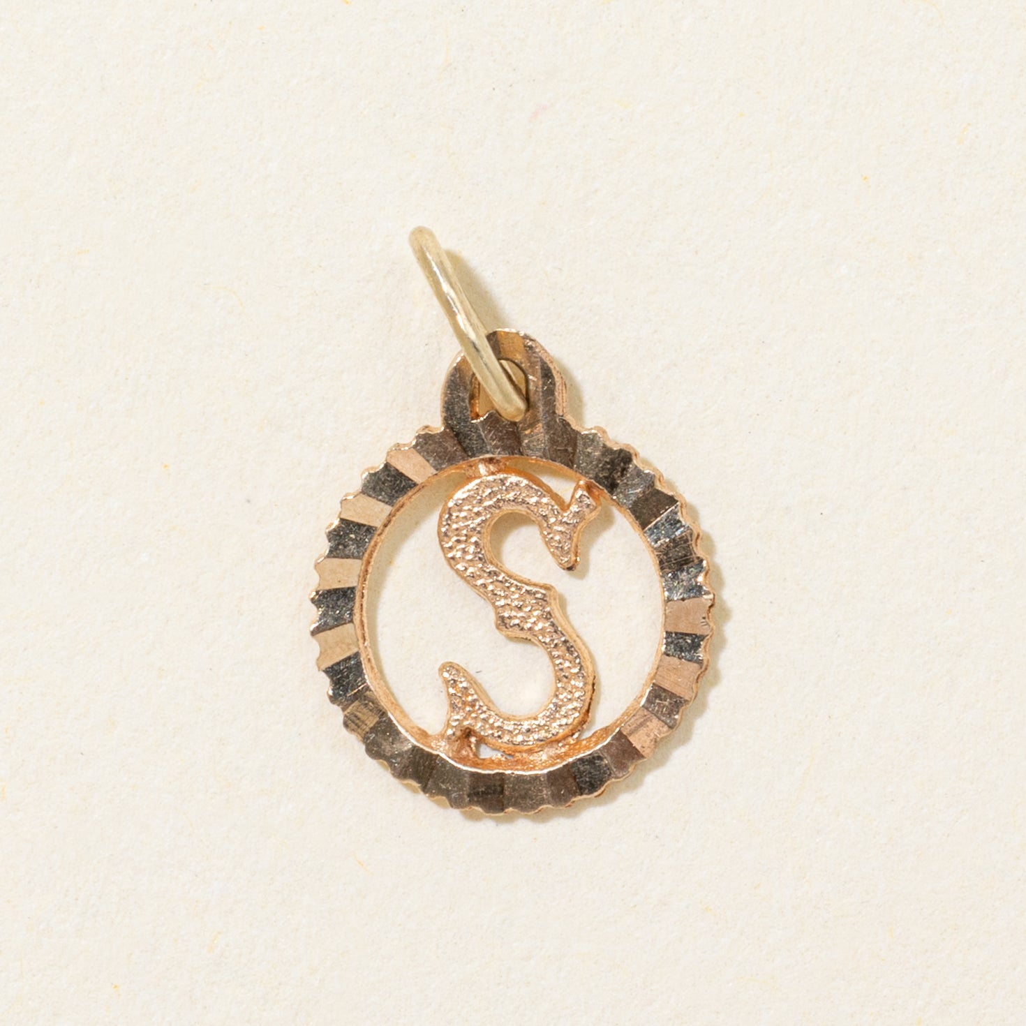 10k Yellow Gold "S" Initial Charm