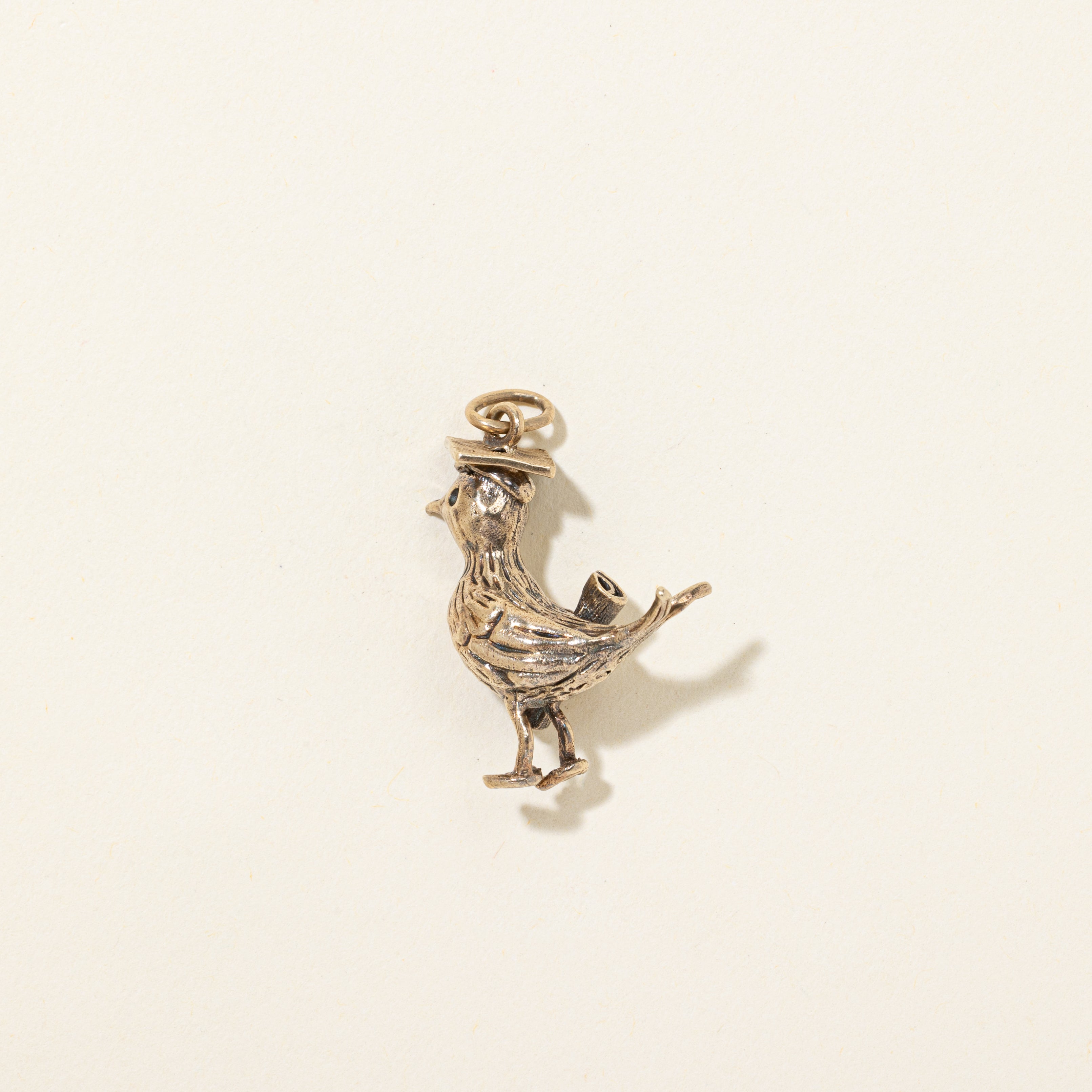 10k Yellow Gold Graduation Bird Charm