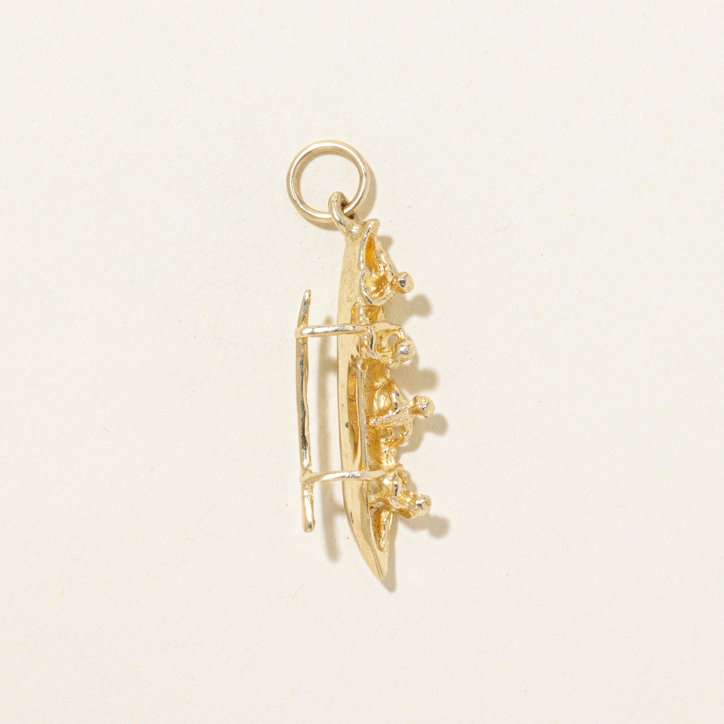 14k Yellow Gold Outrigger Canoe Charm