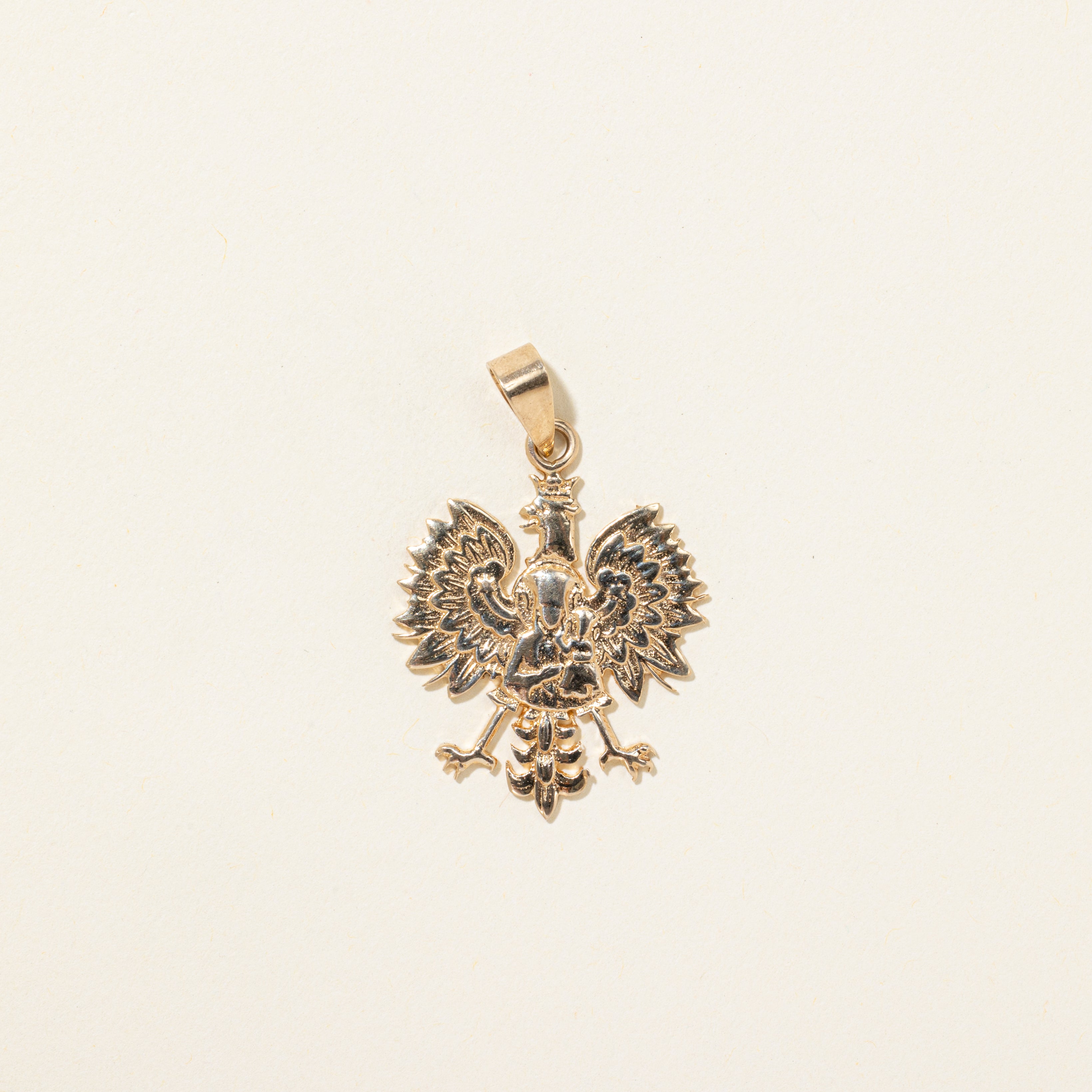 14k Yellow Gold Polish Coat of Arms Pendant