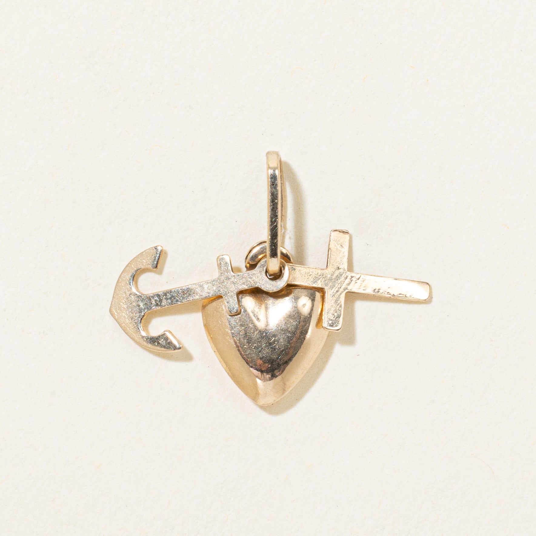 10k Yellow Gold Faith Hope & Charity Charm