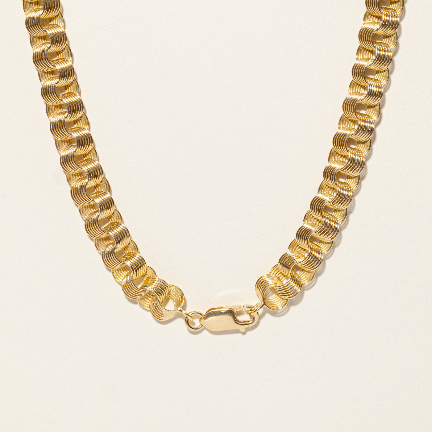 18k Yellow Gold Fluted Cable Link Chain | 26.5"