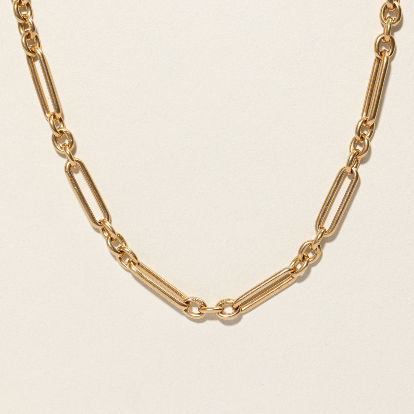 18k Dog Clip Trombone Link Watch Chain | 15.75"