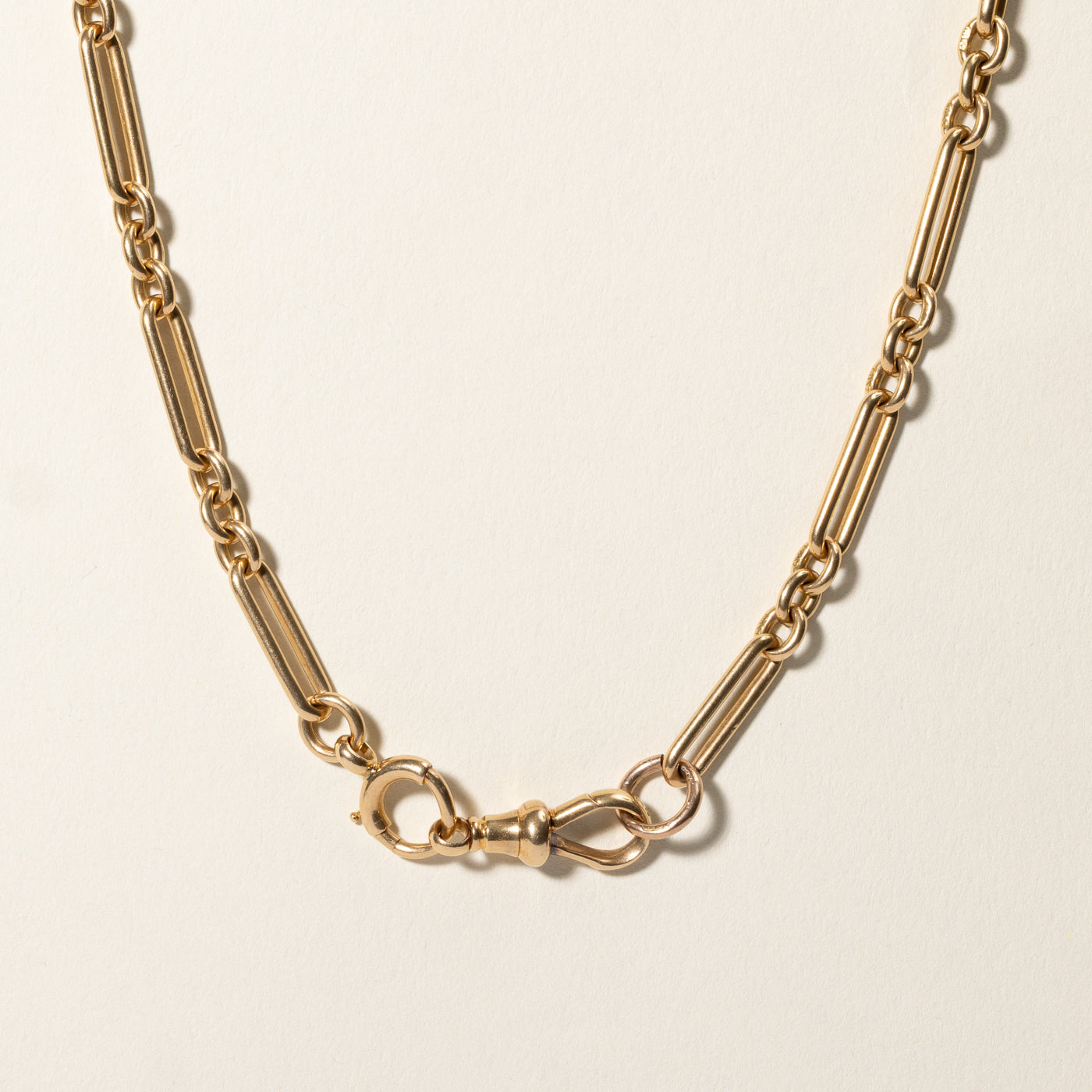 18k Dog Clip Trombone Link Watch Chain | 15.75"