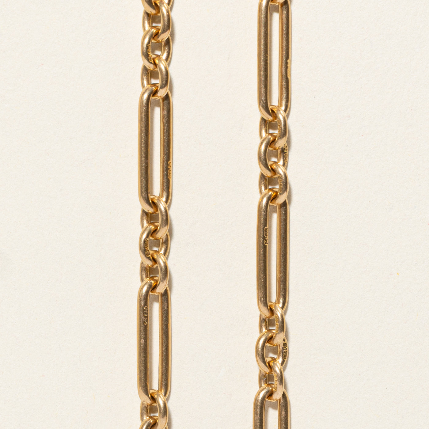 18k Dog Clip Trombone Link Watch Chain | 15.75"