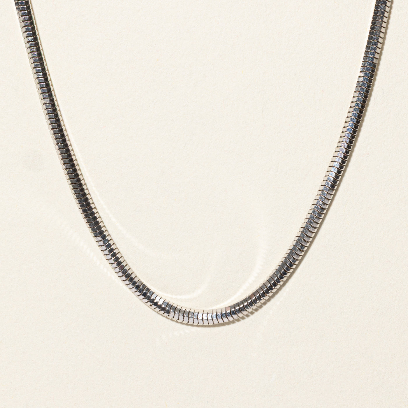 18k White Gold Snake Chain | 16.75"